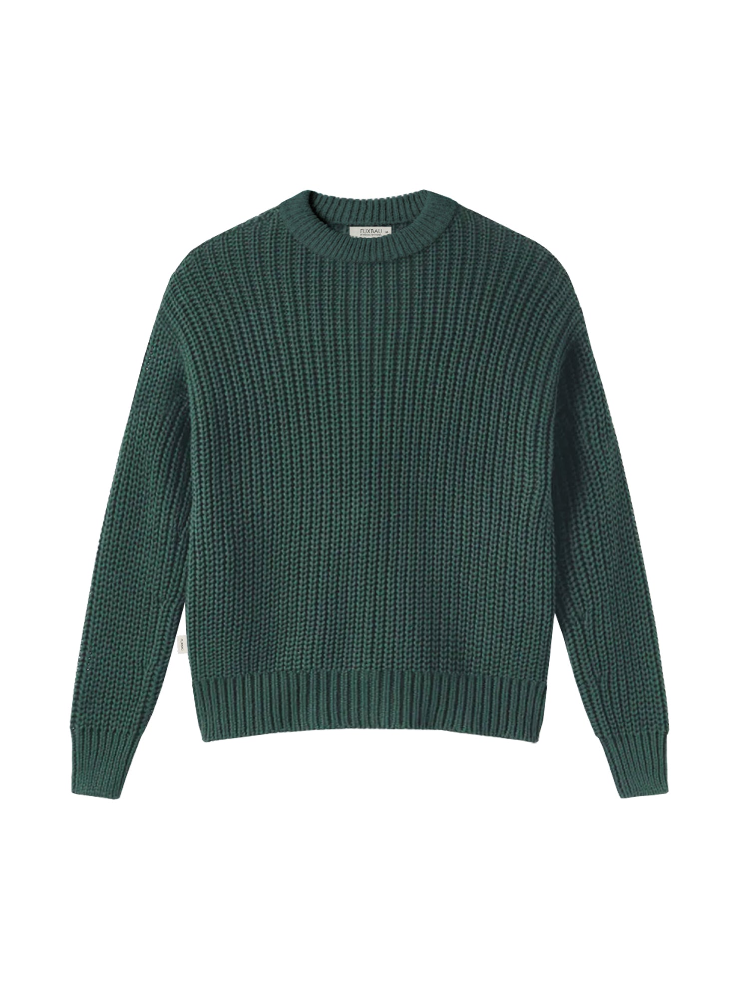 FUXBAU 4Seasons Frauen Strickpullover in waldgrün aus 100% GOTS zertifizierter Biobaumwolle