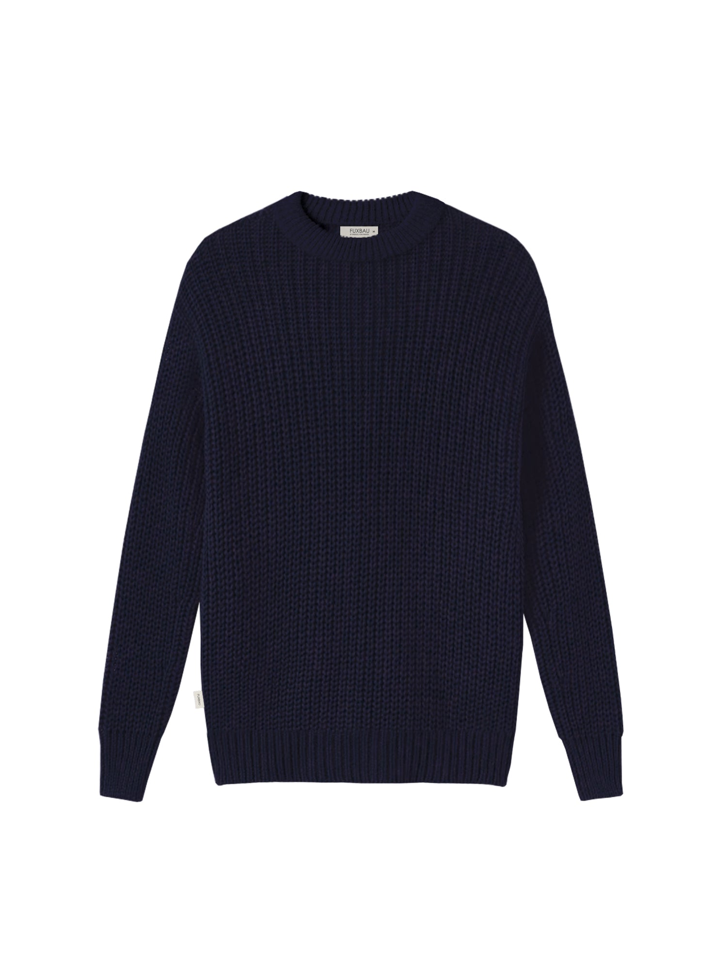 FUXBAU 4Seasons Männer Strickpullover in navy aus 100% GOTS zertifizierter Biobaumwolle