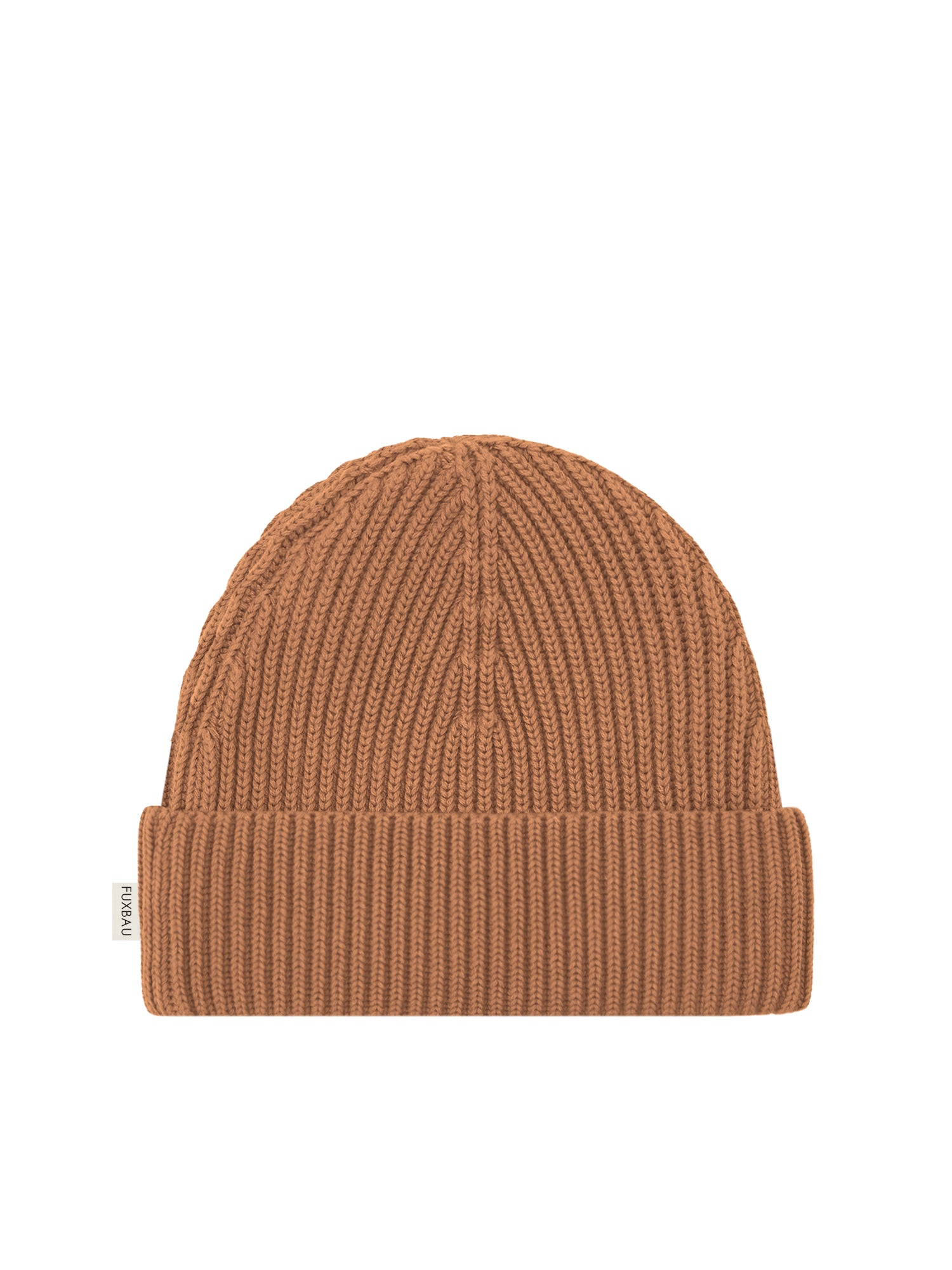 FUXBAU 4Seasons Strickmütze in rostbraun aus 100% GOTS zertifizierter Biobaumwolle made in Italy