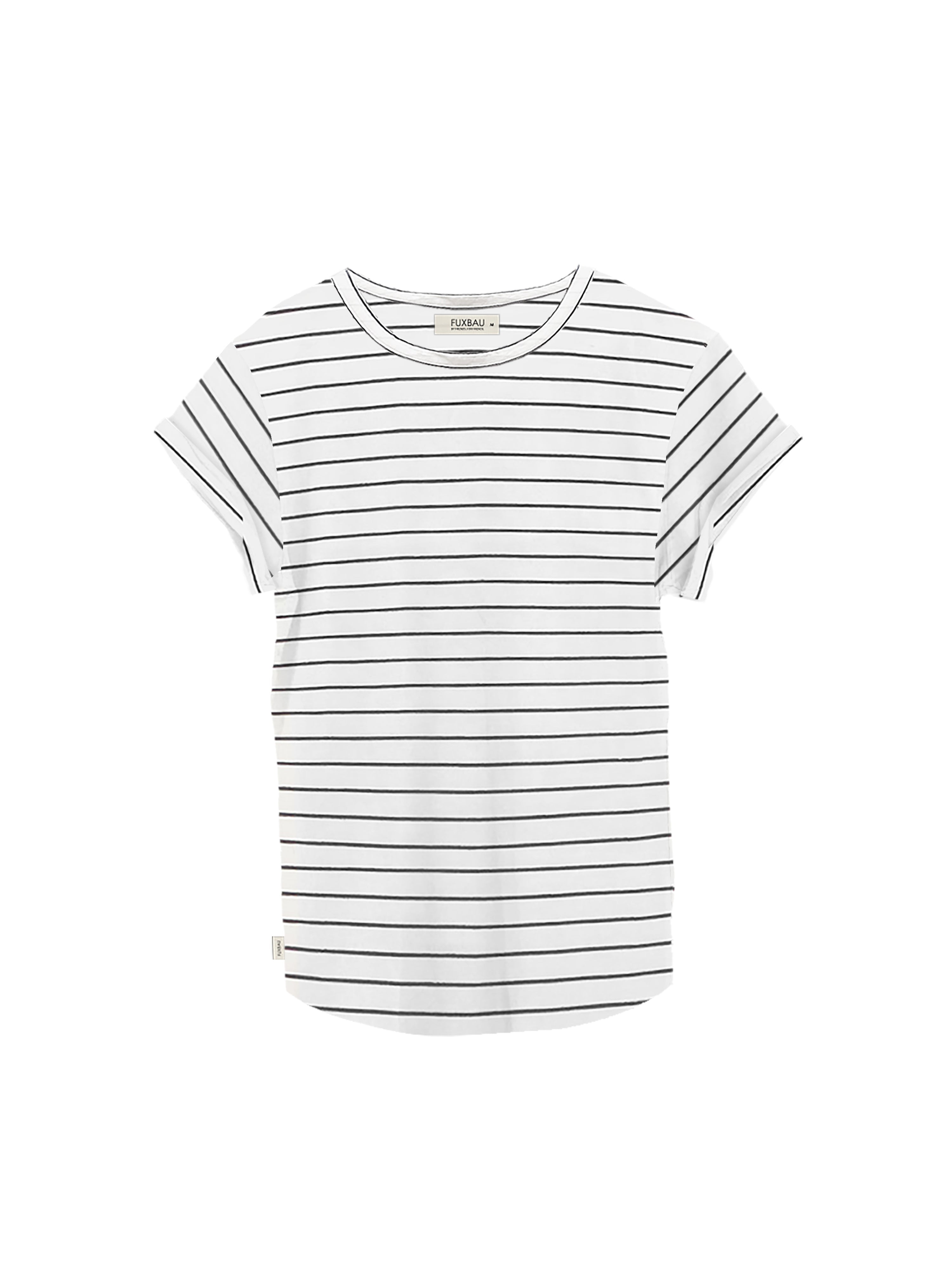 FUXBAU Fair Fashion Frauen Streifenshirt in weiss navy aus 100% GOTS zertifizierter Biobaumwolle