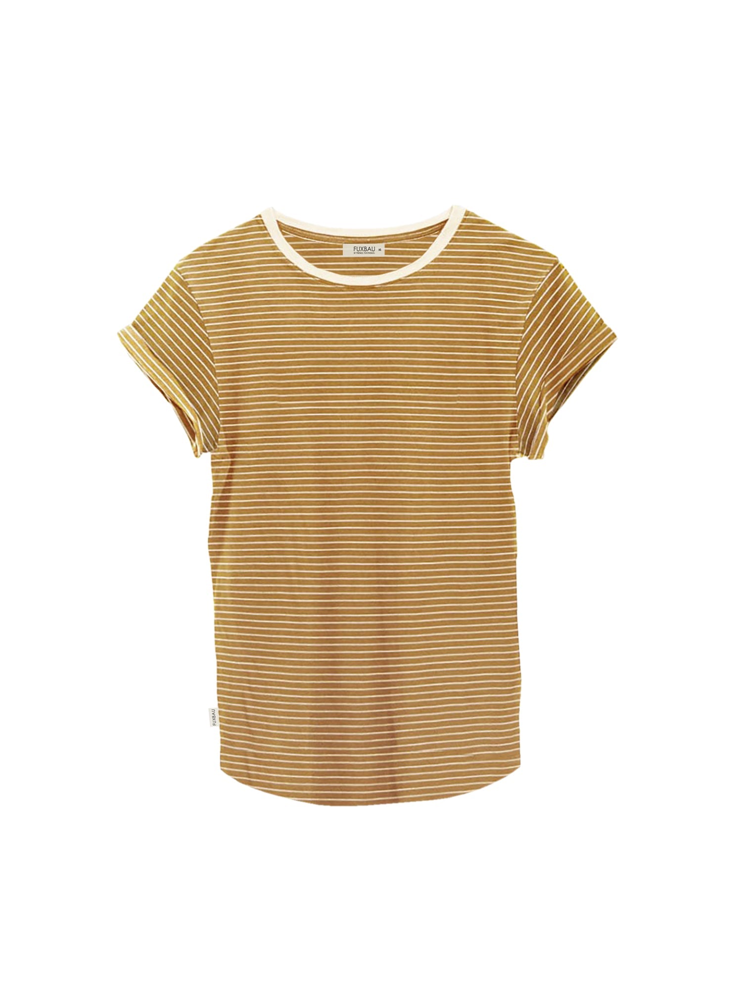 Fair Fashion Frauen Streifenshirt in creme sendgelb aus 100% GOTS zertifizierter Biobaumwolle, fair und nachhaltig in Portugal hergestellt