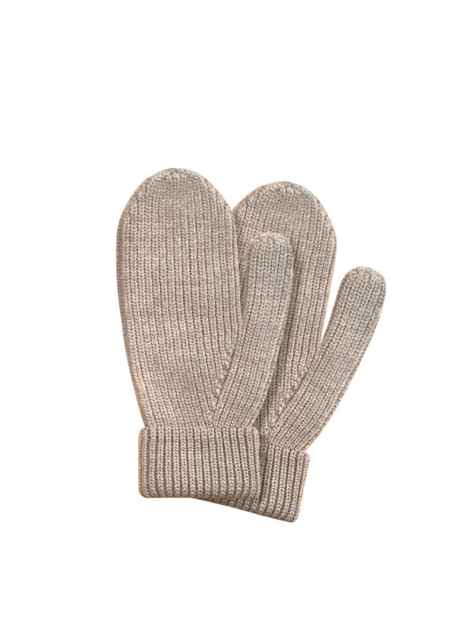 handschuhe sandfüllung Merino Strick Fäustlinge - sand