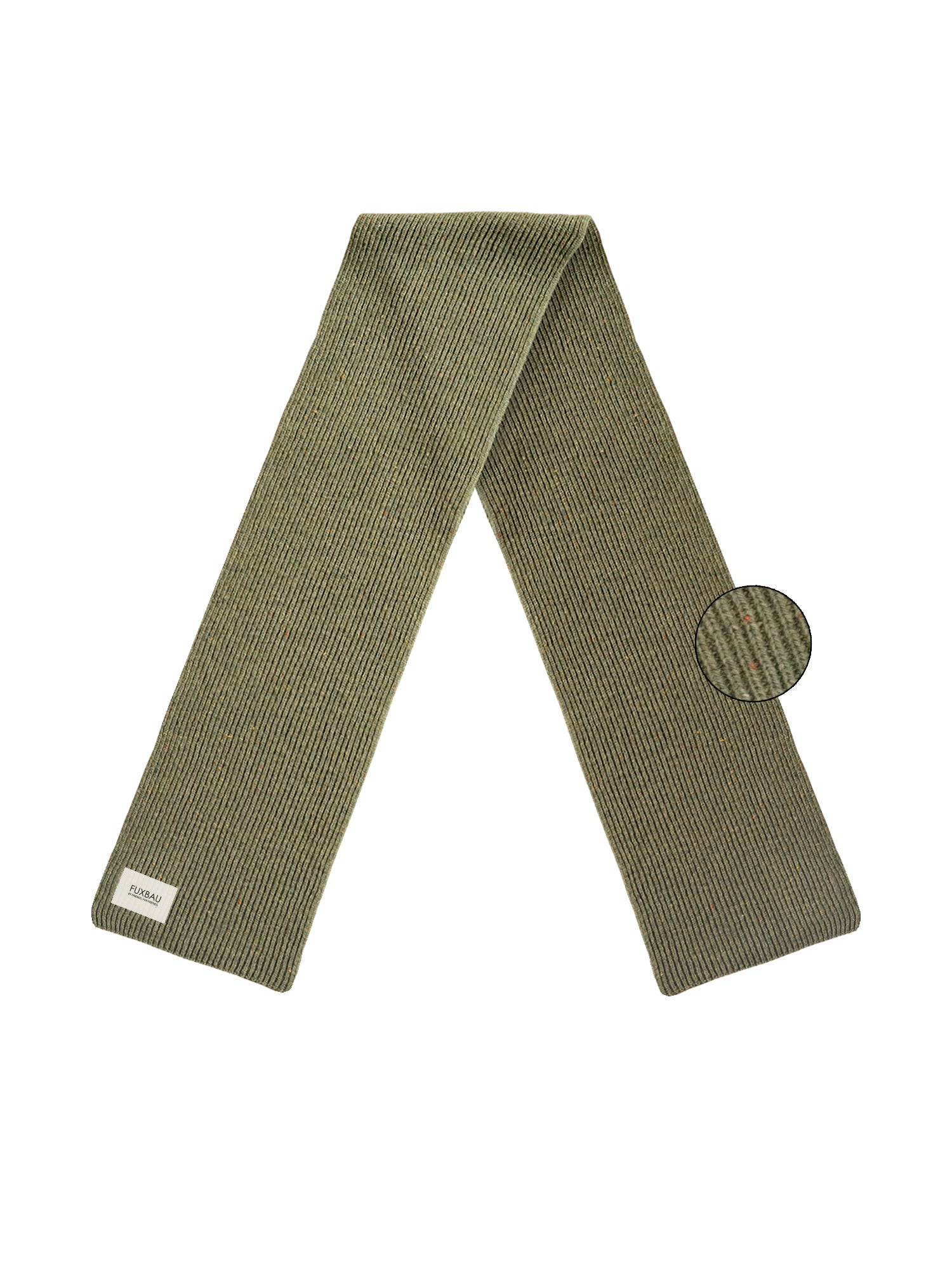 FUXBAU Merino Schal in grün mit kleinen besonderen neps aus 100% Merinowolle made in Italy.