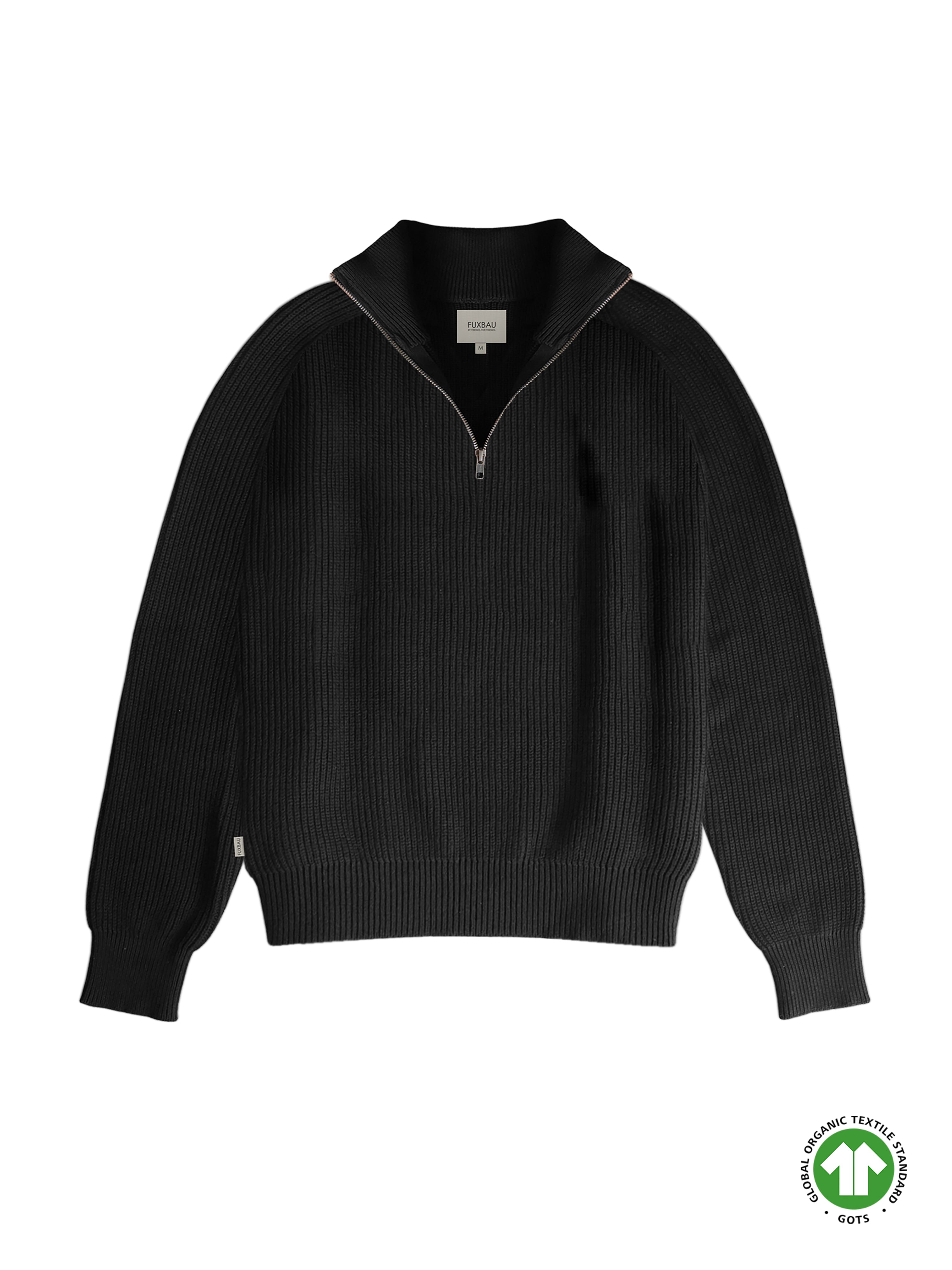 FUXBAU 4Seasons Frauen Troyer in schwarz. 100% GOTS zertifizierte Biobaumwolle. Made in Italy. Fair & nachhaltig.