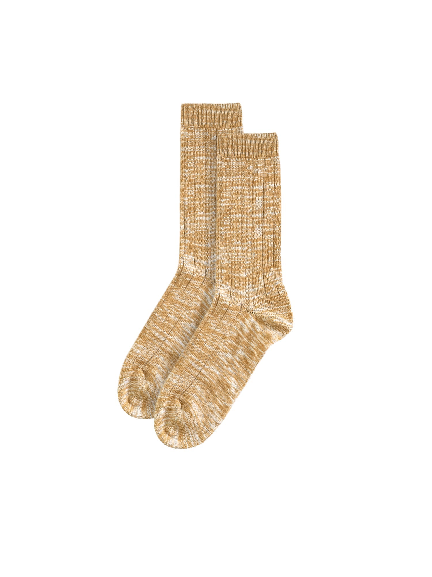 Fair Fashion FUXBAU Socken in senfgelb meliert aus GOTS zertifizierter Biobaumwolle
