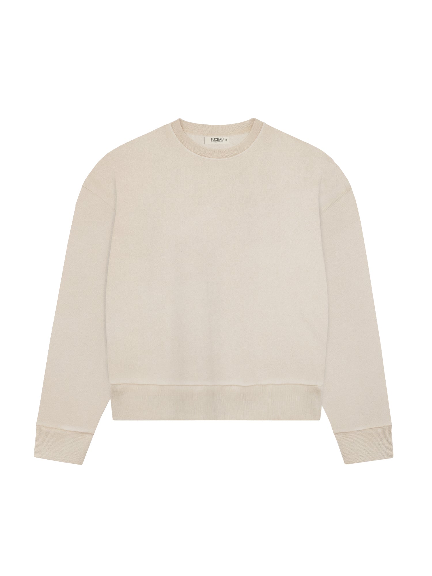 Frauen Oversize Pullover in Natural Dye beige von FUXBAU aus Baumwolle und made in Portugal. Färbung mit natürlichen Farbpigmenten .