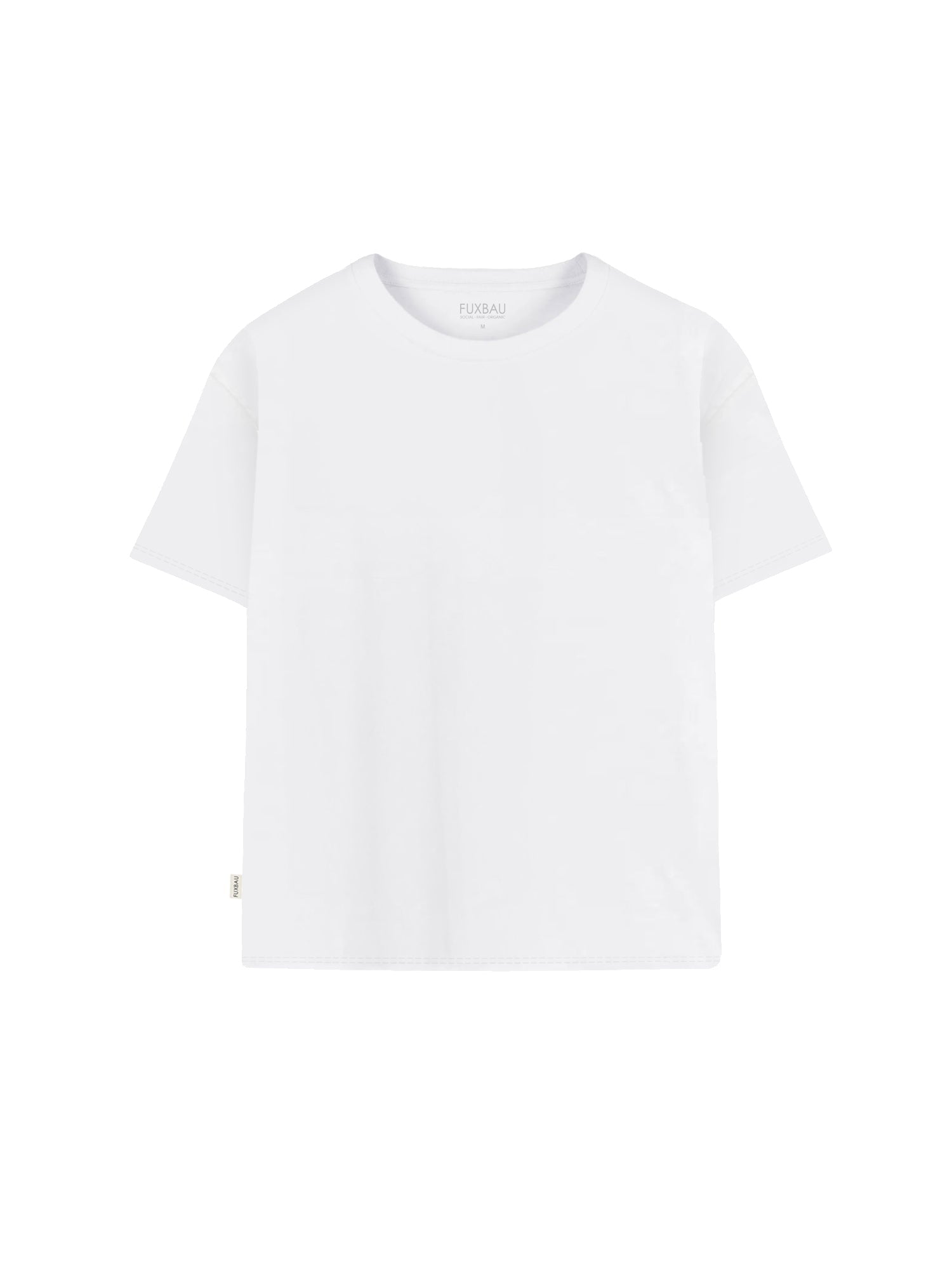 Nachhaltiges und faires Frauen Basic T-Shirt in weiß von FUXBAU aus 100% Biobaumwolle und made in Portugal