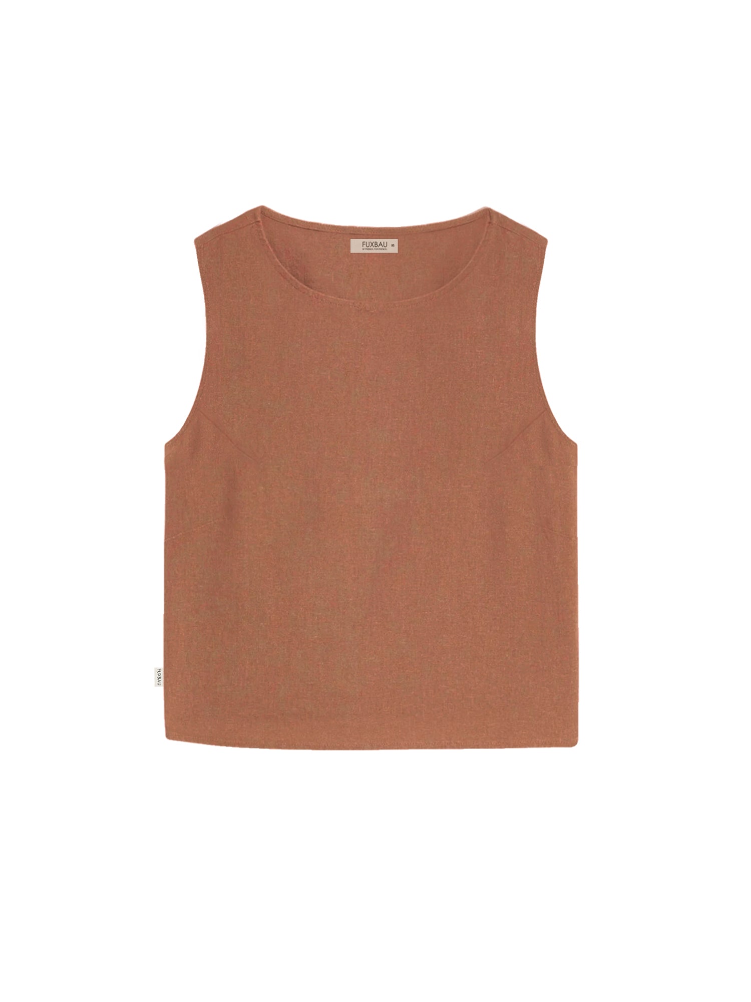 Luftiges Leinentop in sienna für Frauen von FUXBA, perfekt für die warmen Tage, 100% Leinen & Made in Portugal