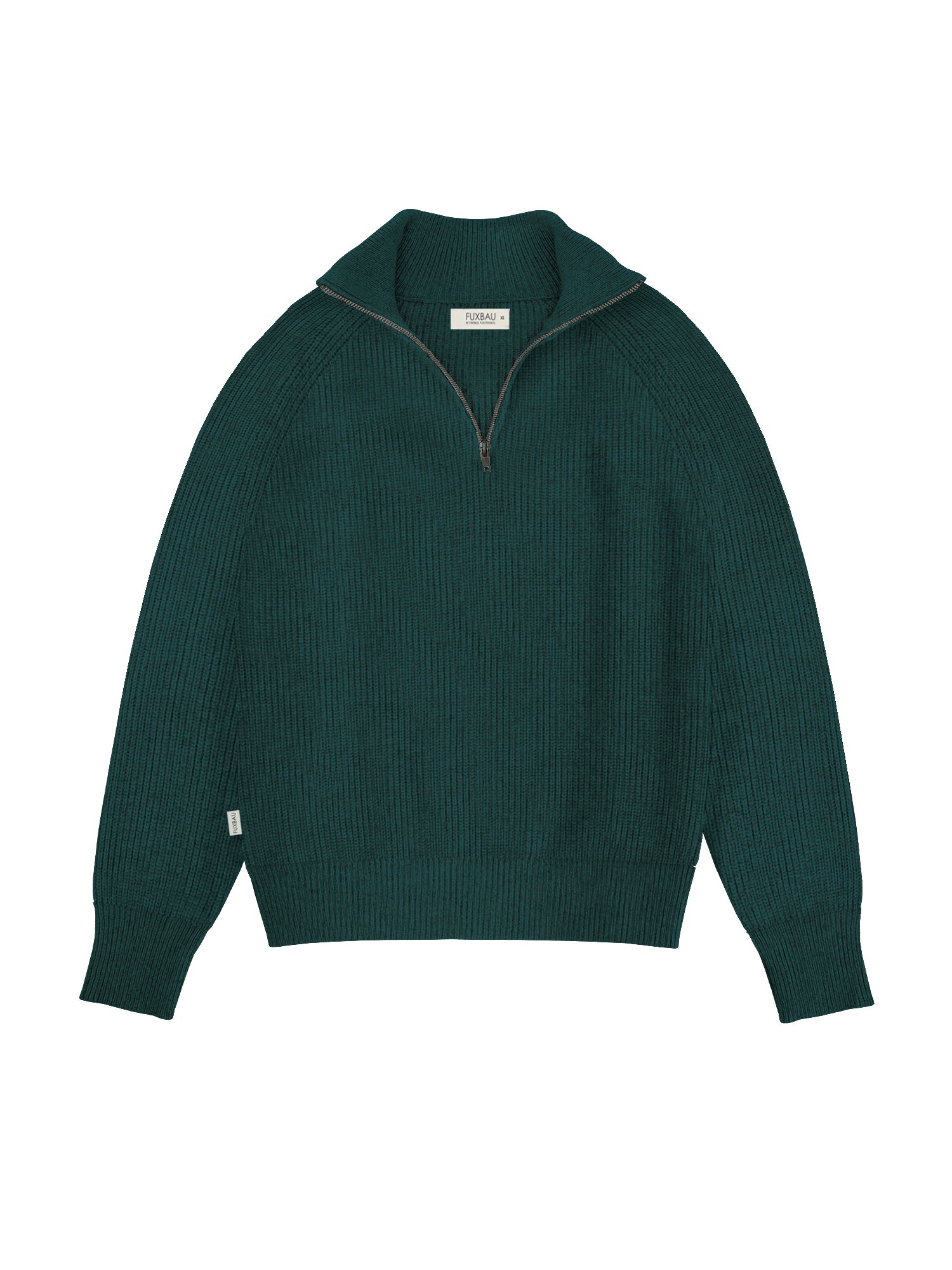 Nachhaltiger FUXBAU Frauen Merino Troyer in grün aus 100% Merinowolle und fair in Deutschland hergestellt