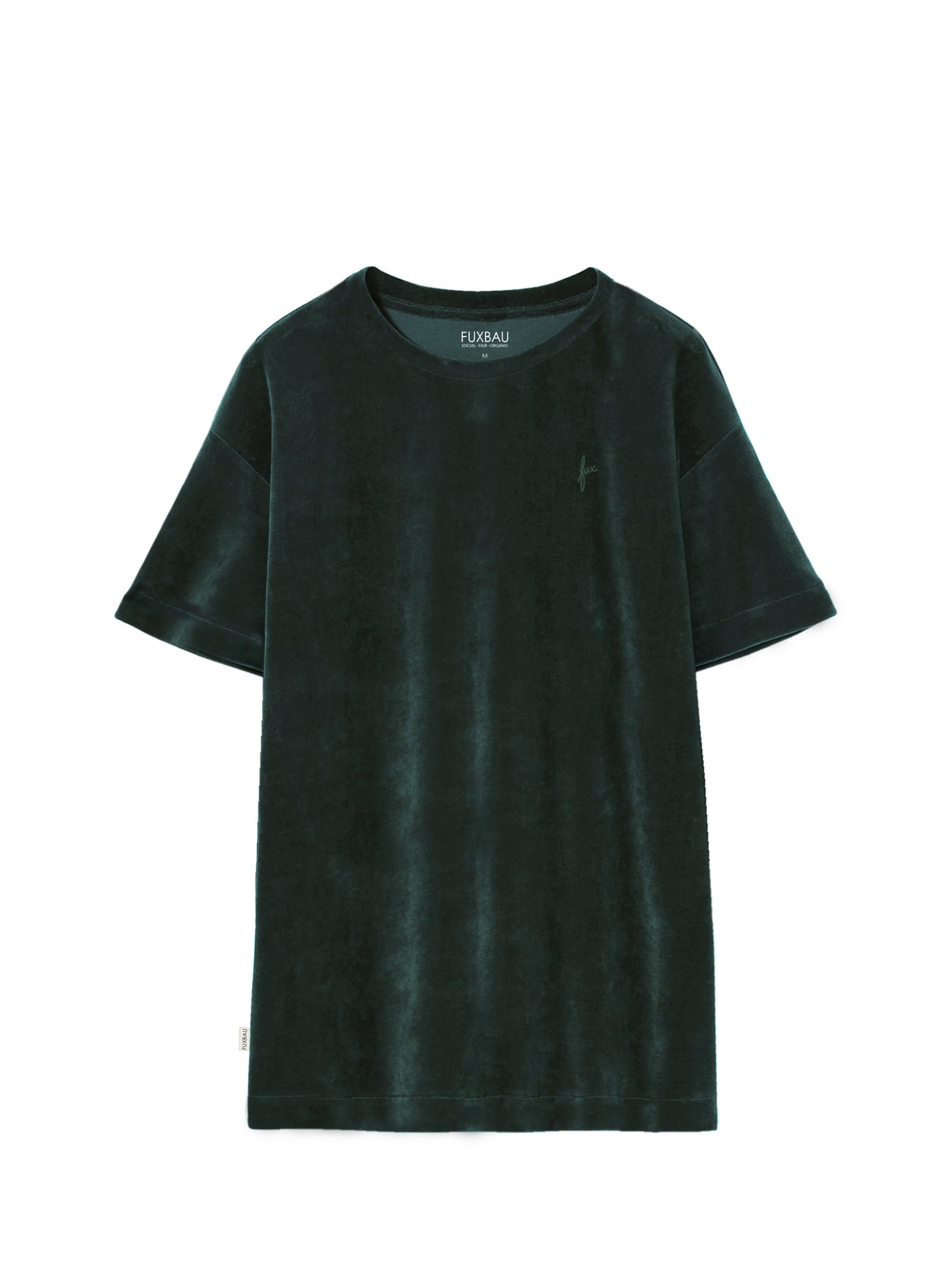 FUXBAU Frauen Samt Kleid in grün. GOTS zertifiziert. 100% Biobaumwolle. Made in Portugal