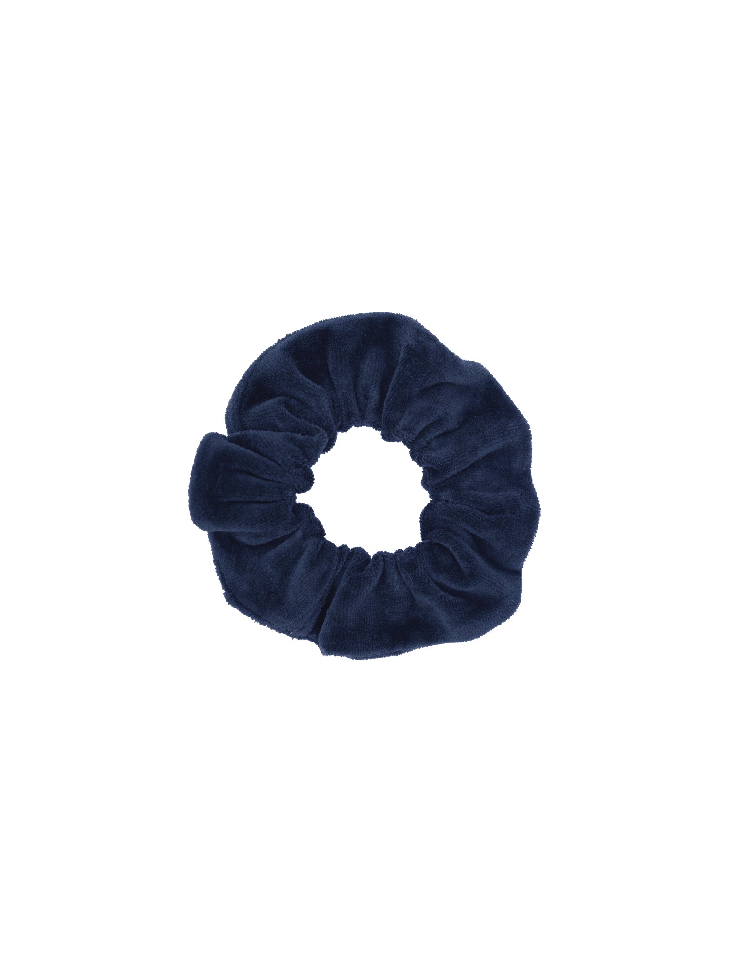 Nachhaltiges und faires FUXBAU Scrunchie in navy aus Schnittresten unserer Samt Kollektion.