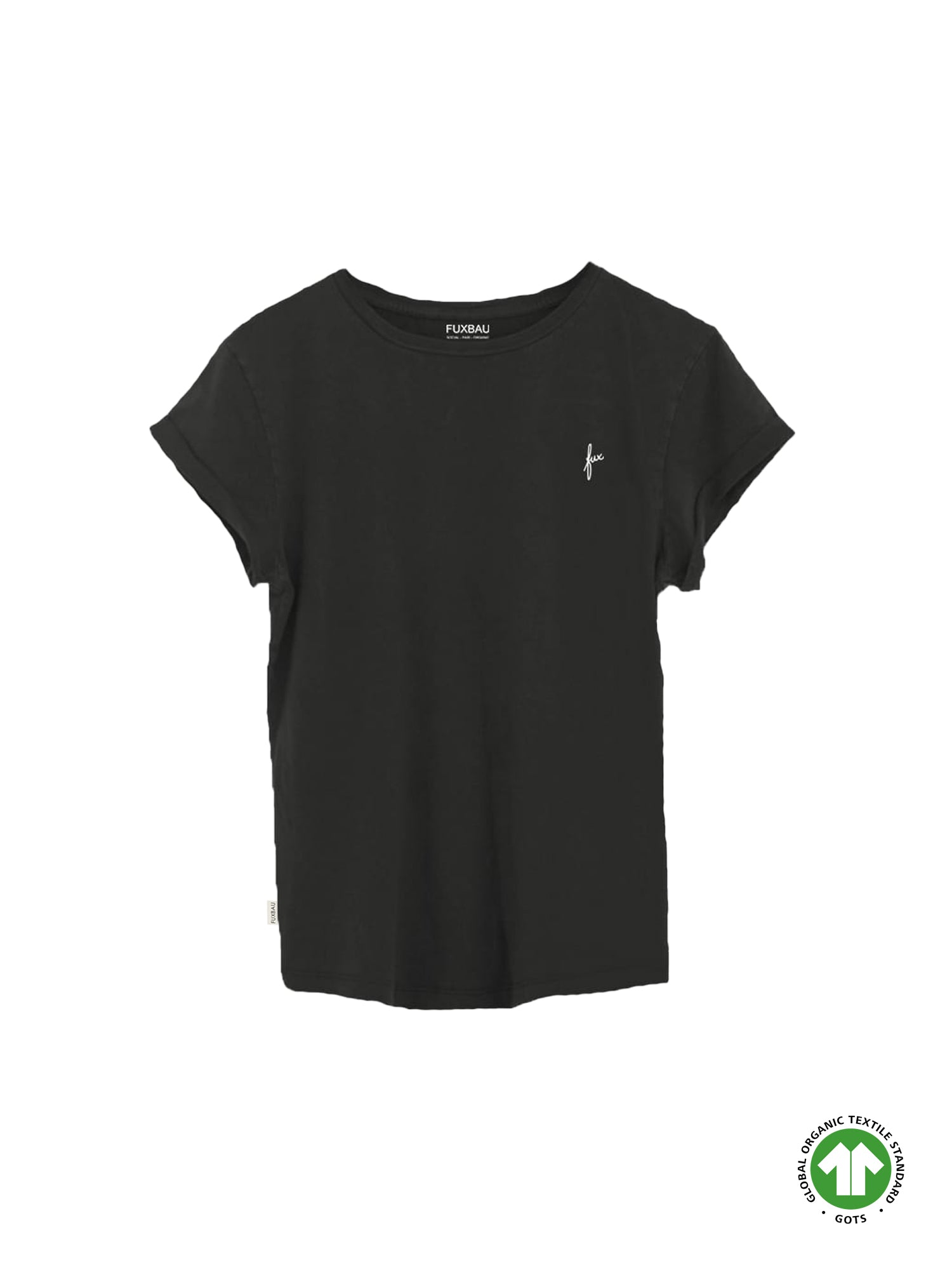 Nachhaltiges und faires Frauen fux T-Shirt in schwarz aus 100% GOTS zertifizierter Biobaumwolle made in Portugal