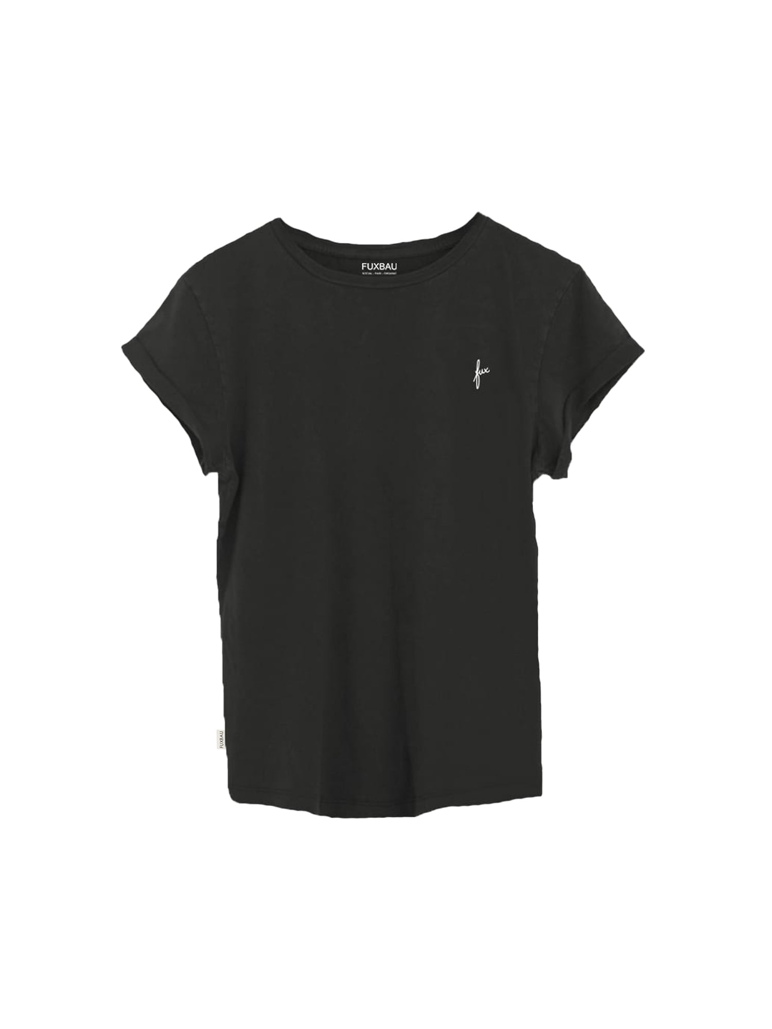 Nachhaltiges und faires Frauen fux T-Shirt in schwarz aus 100% GOTS zertifizierter Biobaumwolle made in Portugal