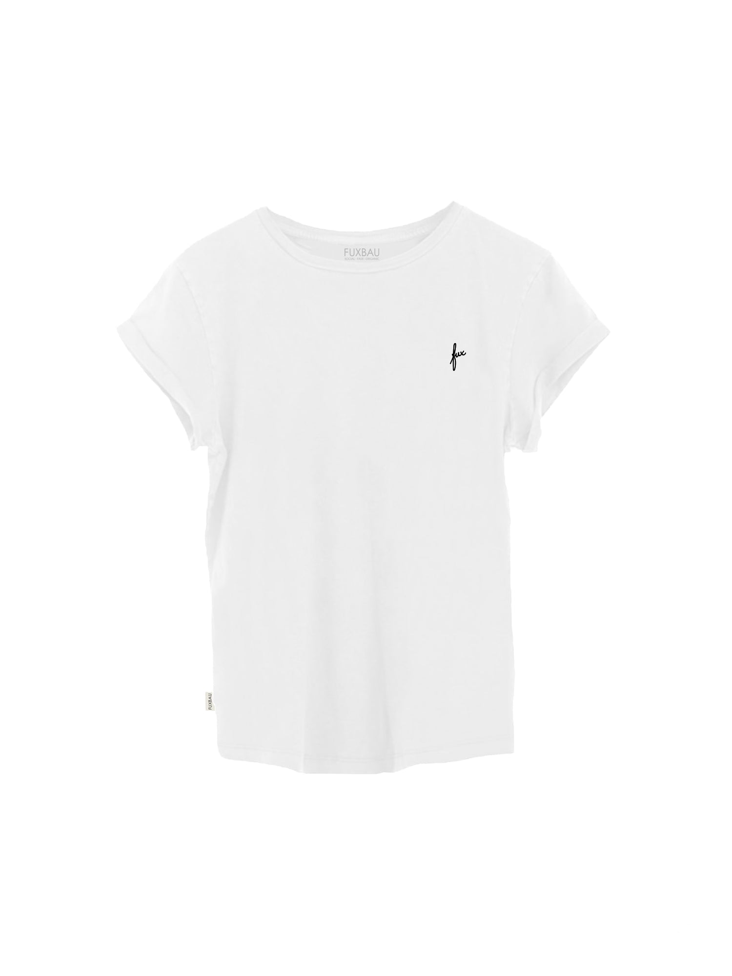 Nachhaltiges und faires Frauen fux T-Shirt in weiß aus 100% GOTS zertifizierter Biobaumwolle made in Portugal