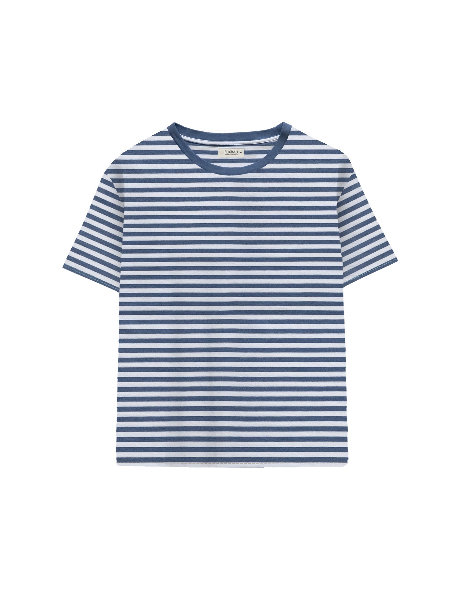 Nachhaltiges Gestreiftes Frauen T-Shirt in blau weiß von FUXBAU aus 100% GOTS zertifizierter Biobaumwolle made in Portugal