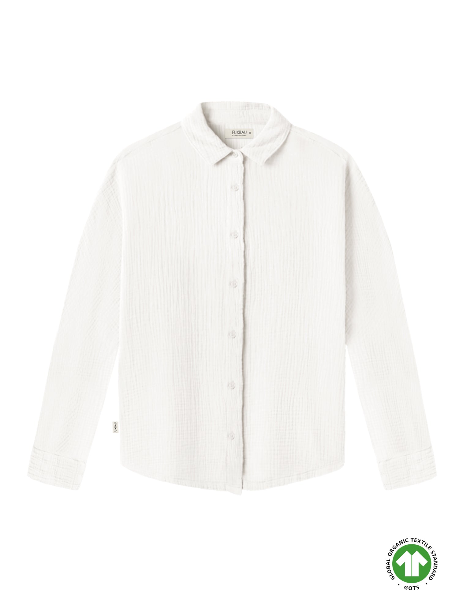 Nachhaltige & faire Frauen Musselinbluse in cremeweiss aus 100% GOTS zertifizierter Biobaumwolle und made in Portugal