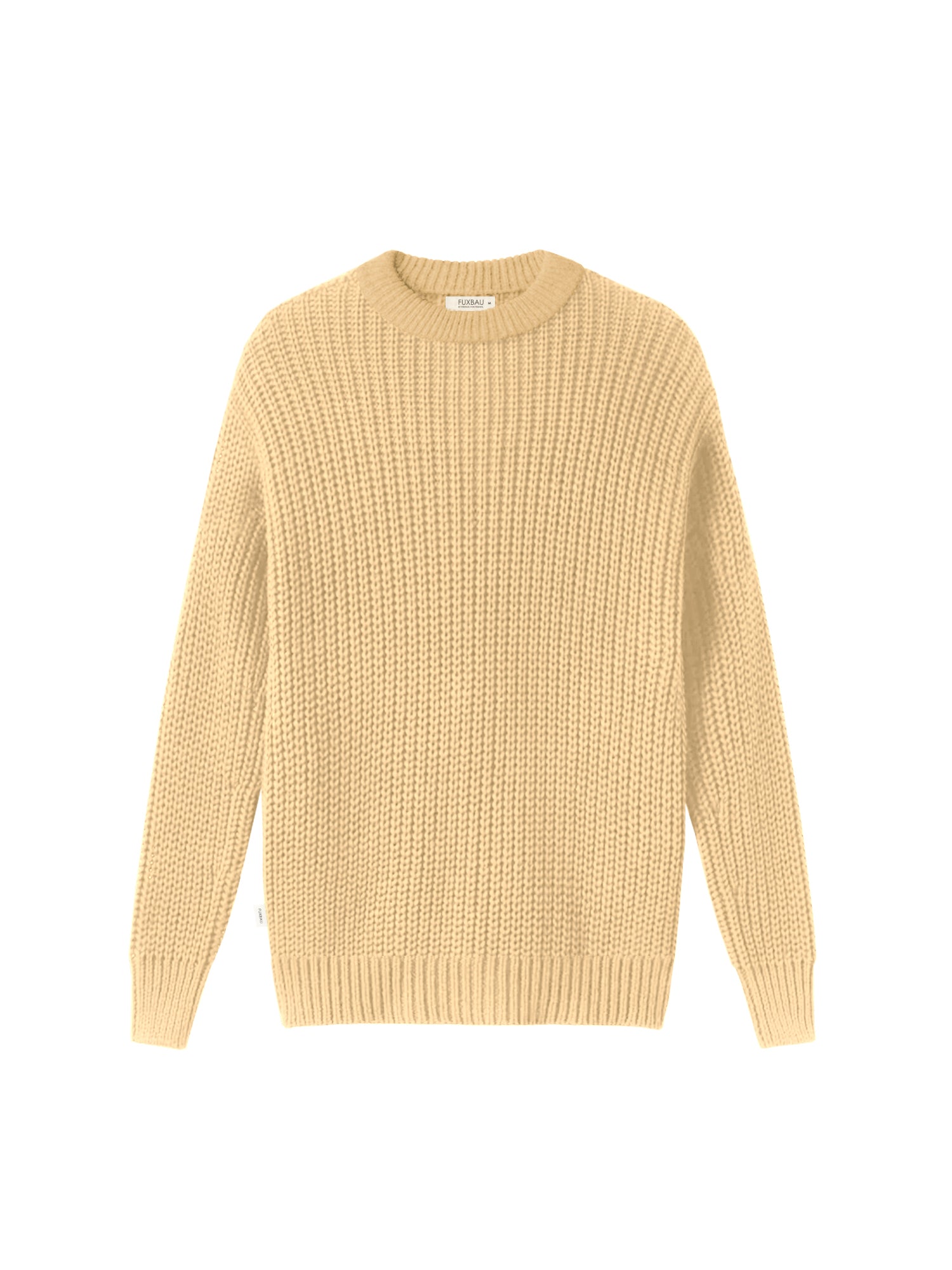 FUXBAU 4Seasons Männer Strickpullover in gelb aus 100% GOTS zertifizierter Biobaumwolle