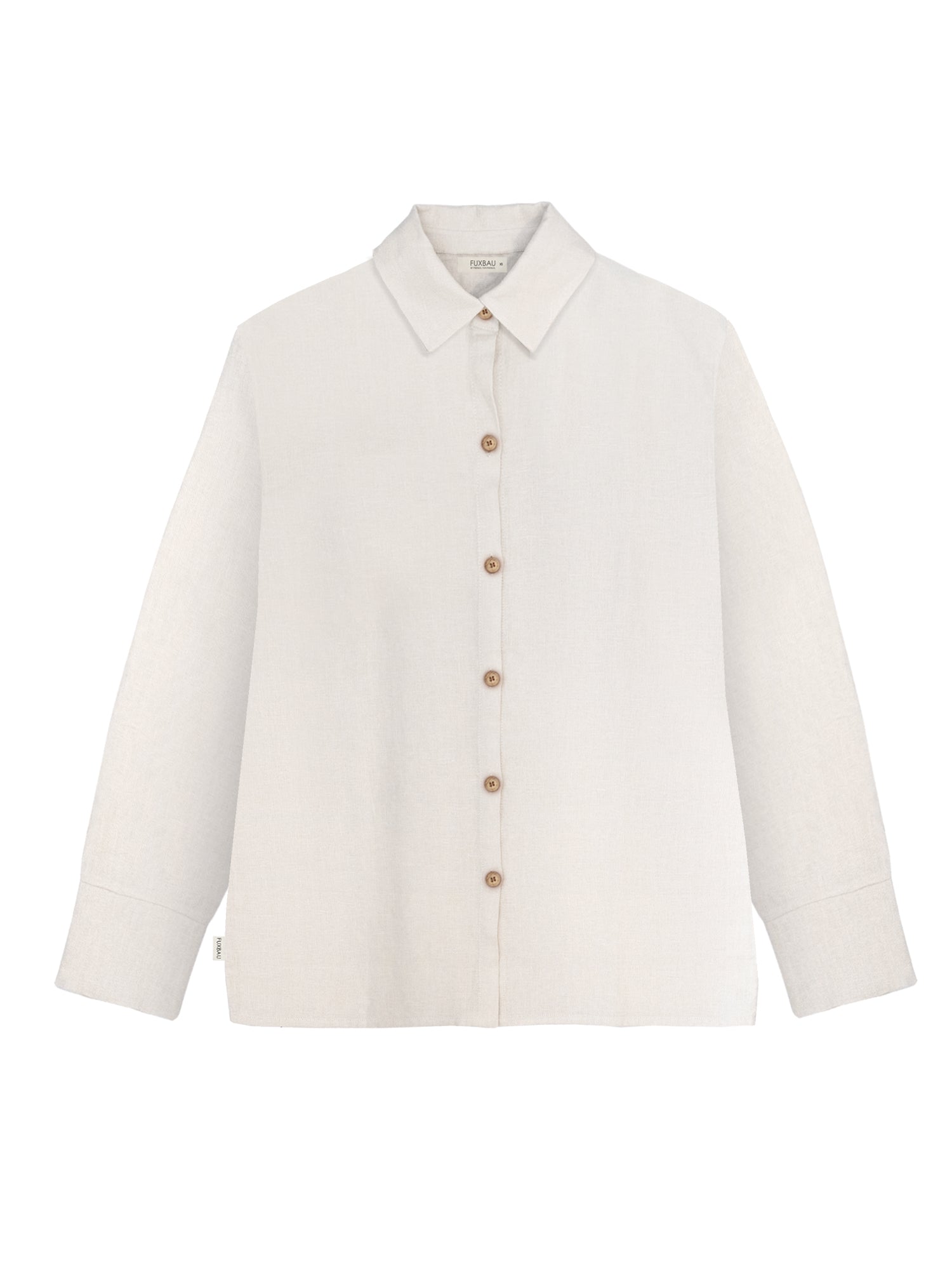 Nachhaltiges Frauen langarm Leinenbluse aus 100% Leinen und Made in Portugal in cremeweiß