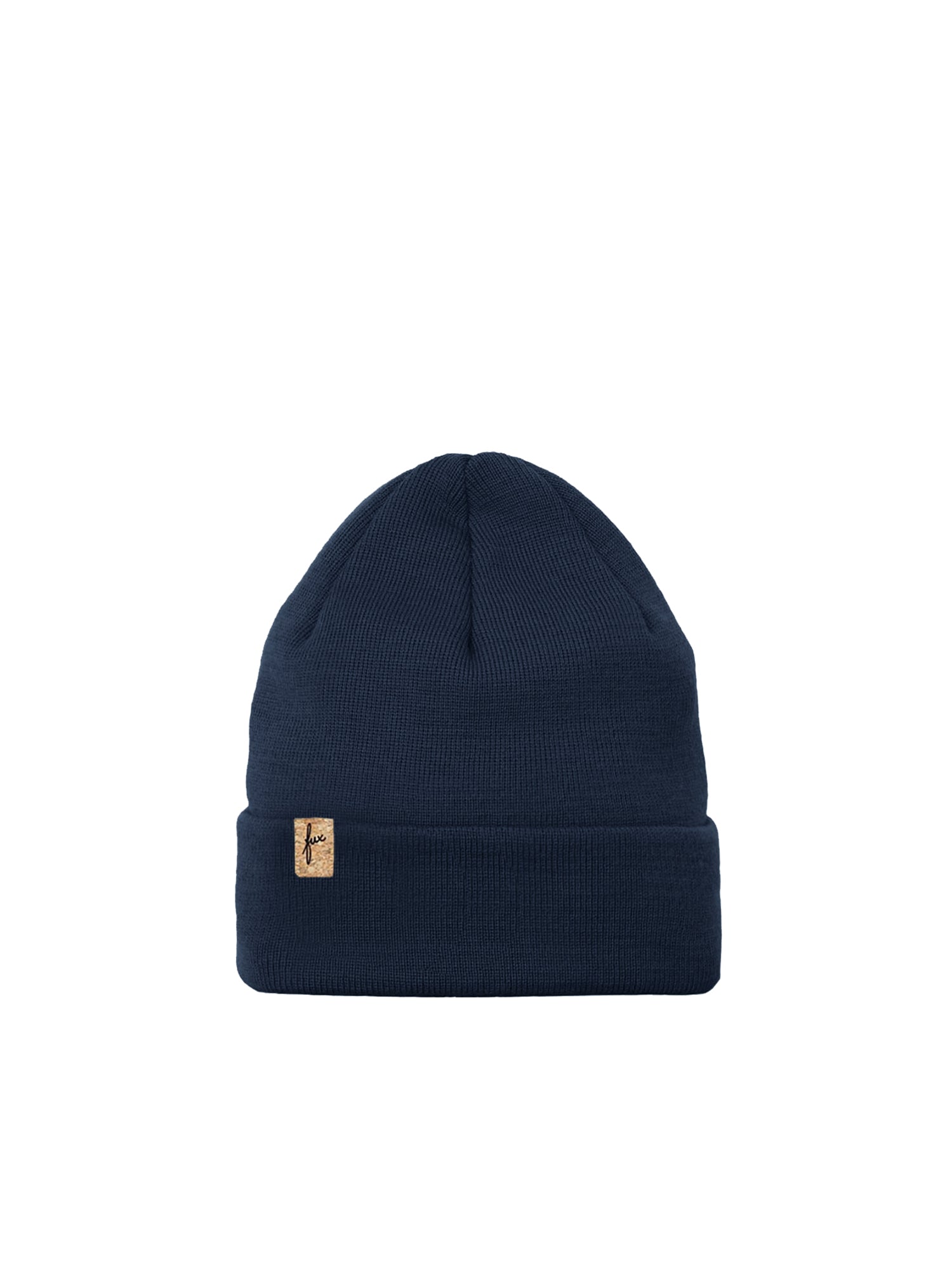 FUXBAU Merino Kork Beanie in navy für Kinder zwischen 1 und 12 Jahren aus 100% Merinowolle und fair hergestellt in Deutschland.