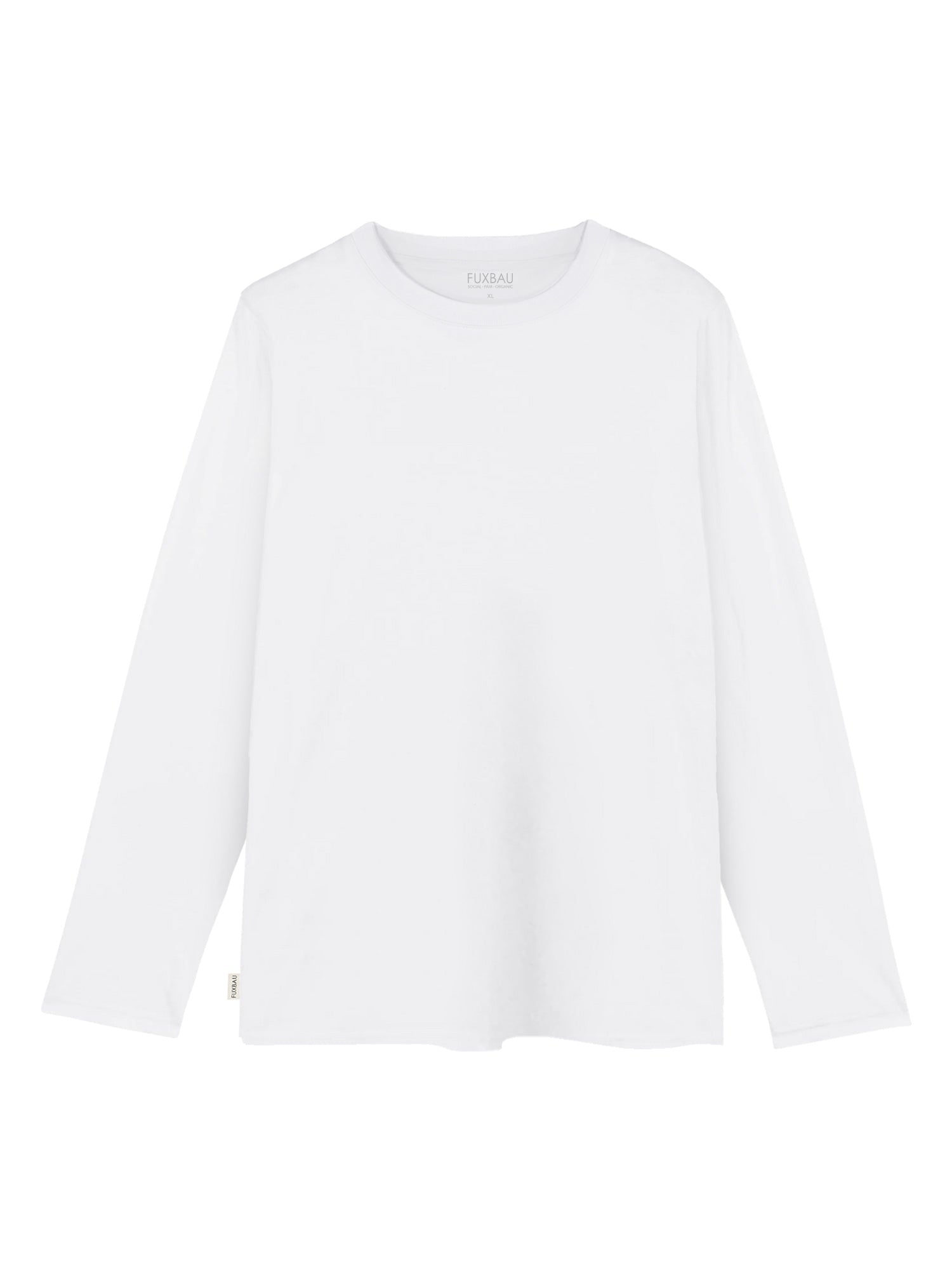 FUXBAI Männer Basic Langarmshirt in weiß aus 100% GOTS zertifizierter Biobaumwolle und made in Portugal unter fairen Arbeitsbedingungen