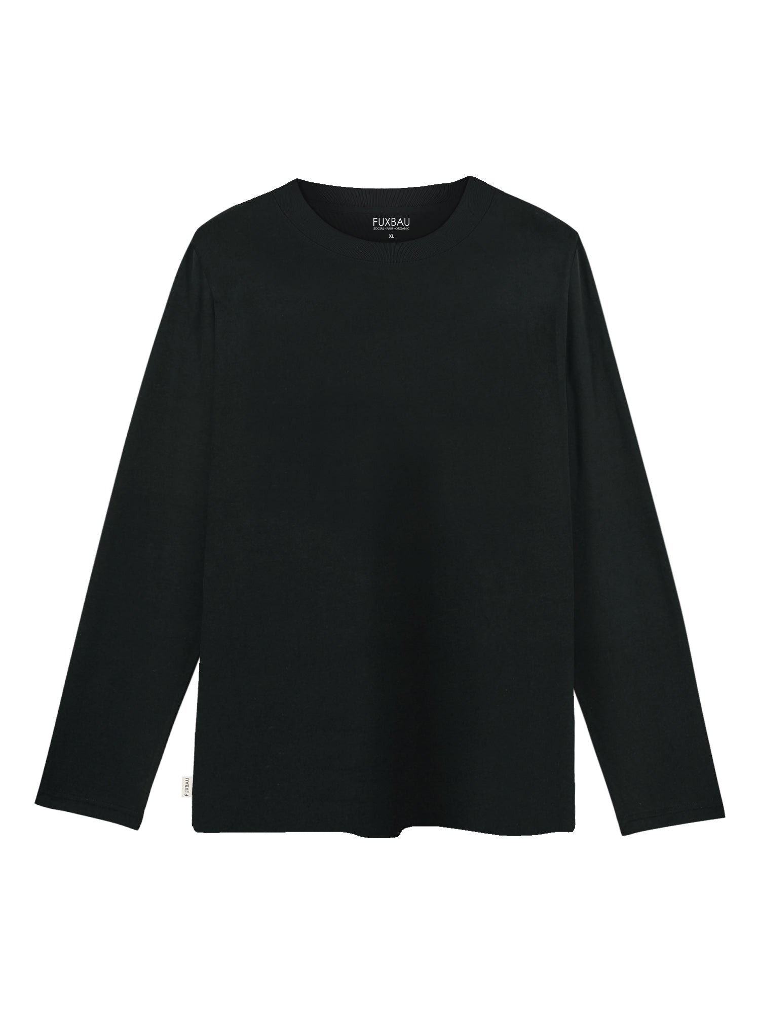 FUXBAI Männer Basic Langarmshirt in schwarz aus 100% GOTS zertifizierter Biobaumwolle und made in Portugal unter fairen Arbeitsbedingungen