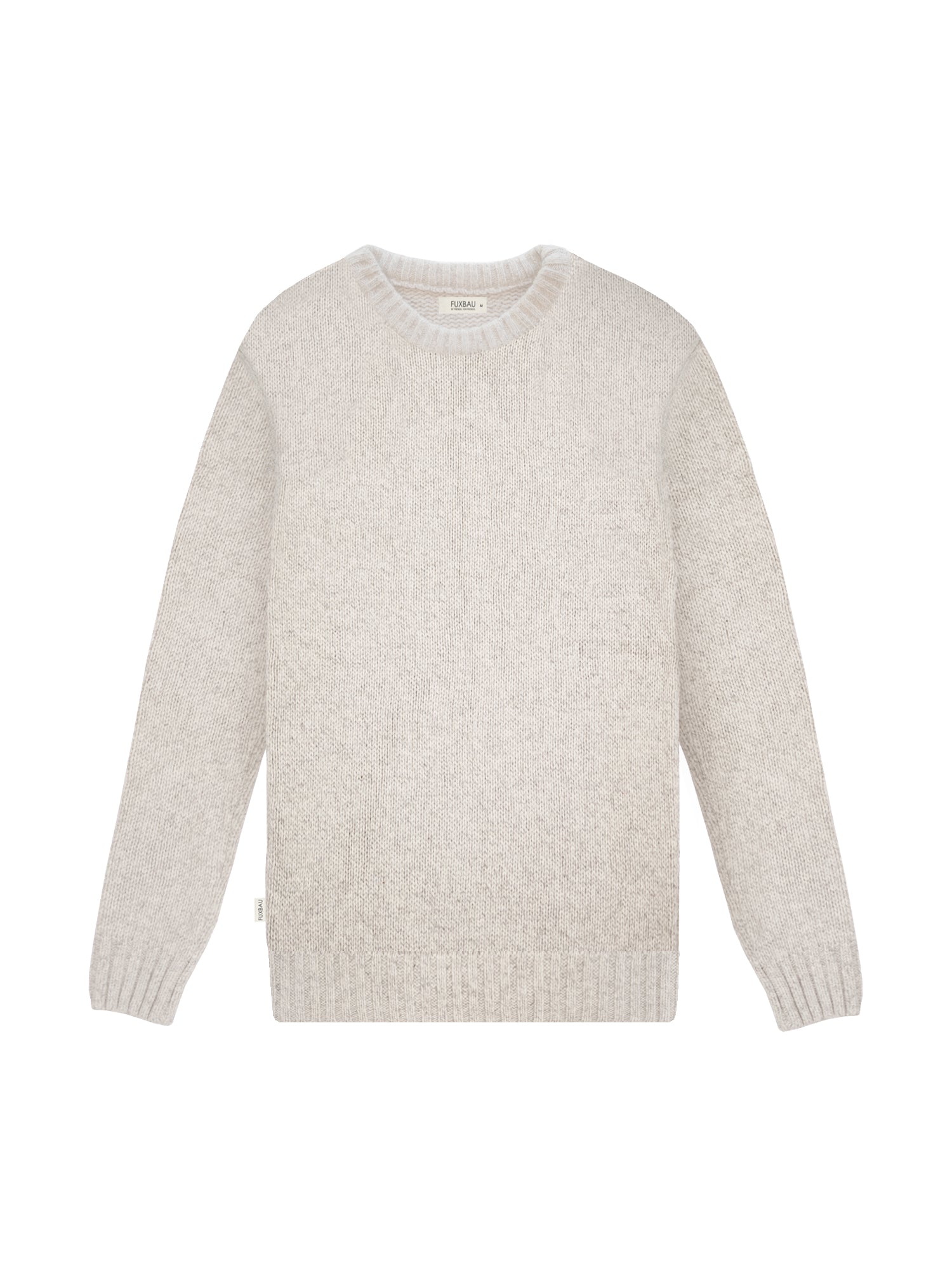 Nachhaltiger Männer Merino Strickpullover in beige mit angesetzten Ärmeln aus 100% Merinowolle und fair in Deutschland hergestellt