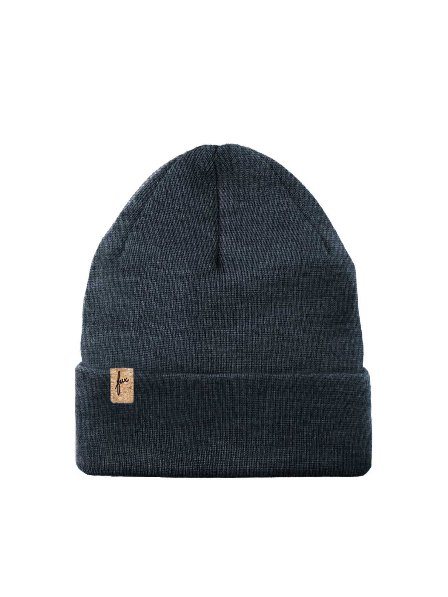 FUXBAU Merino Kork Beanie in anthrazit, Made in germany, 100% Merinowolle, Sozial, Fair & Nachhaltig