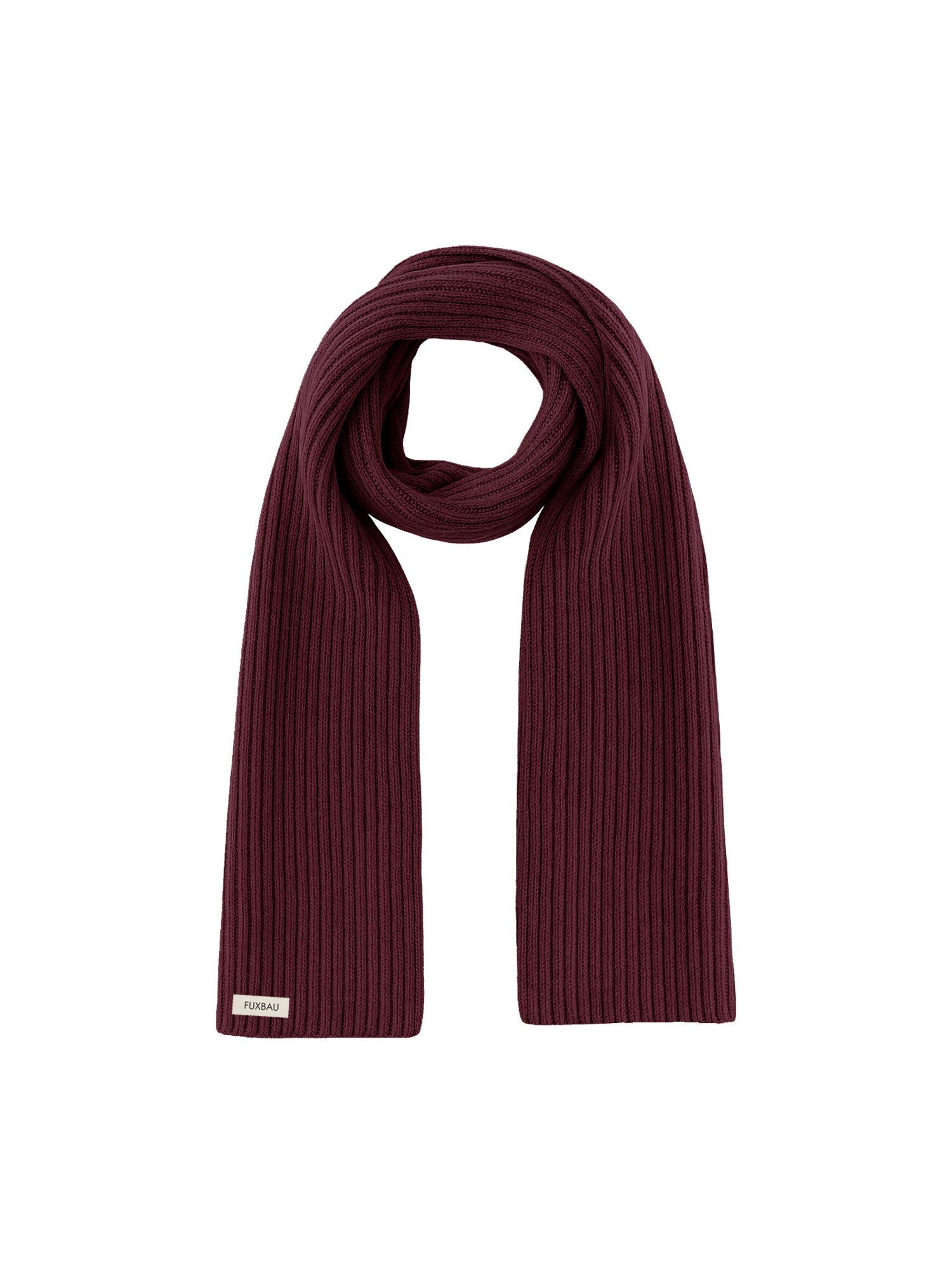 FUXBAU Merino Schal in bordeaux aus 100% Merinwolle, GOTS zertifiziert und Made in Germany