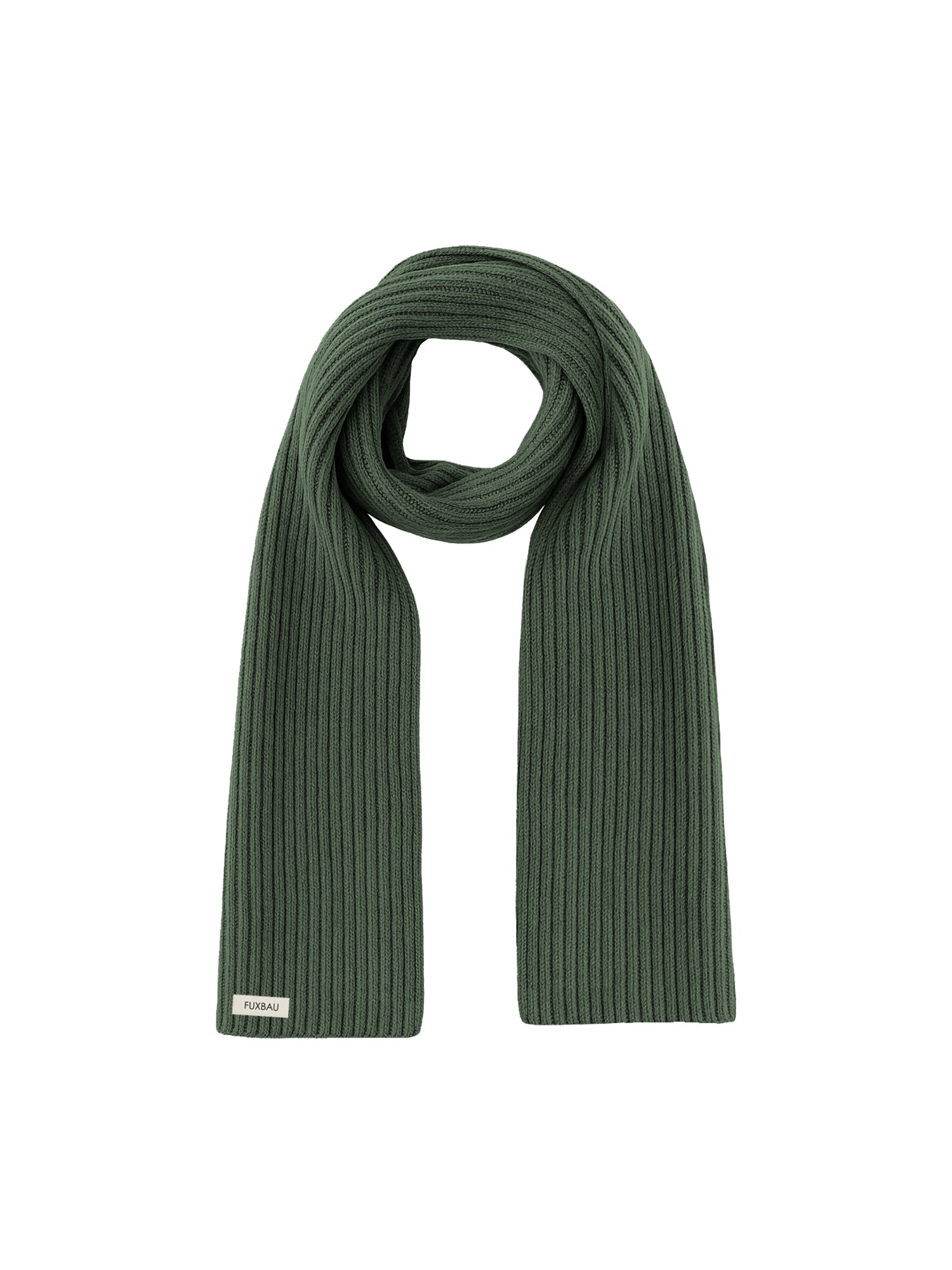 FUXBAU Merino Schal in waldgrün, 100% Merinowolle, GOTS zertifiziert und made in Germany