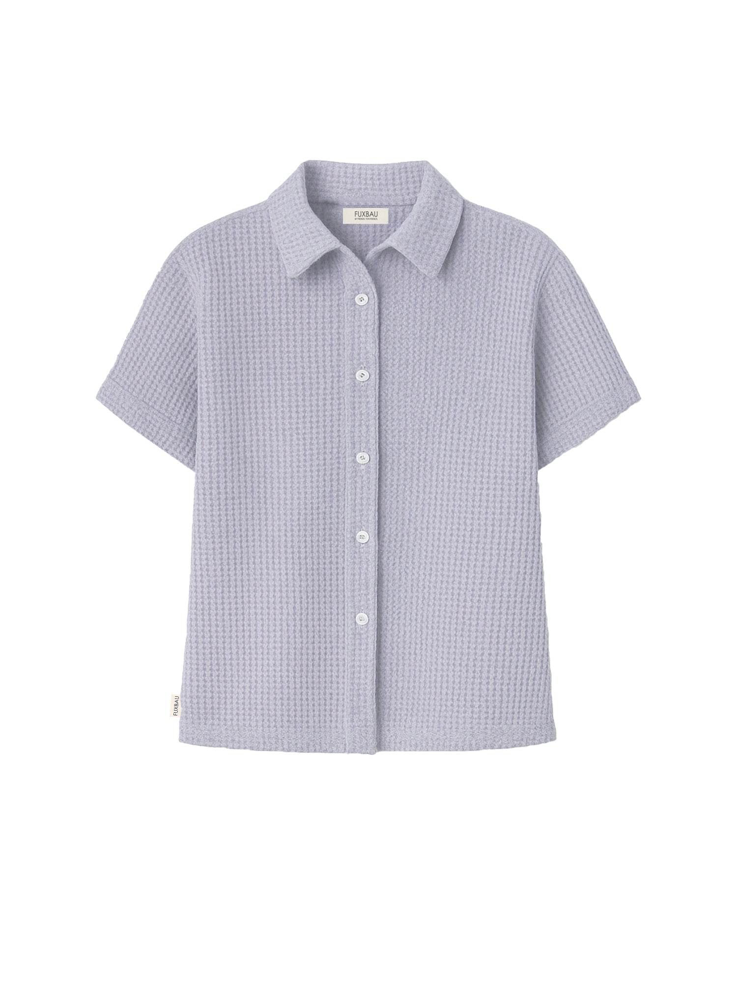 Nachhatlige Frauen kurzarm Waffelstrick Bluse in lavendel aus 100% GOTS zertifizierter Biobaumwolle und nachhaltig in Portugal roduziert