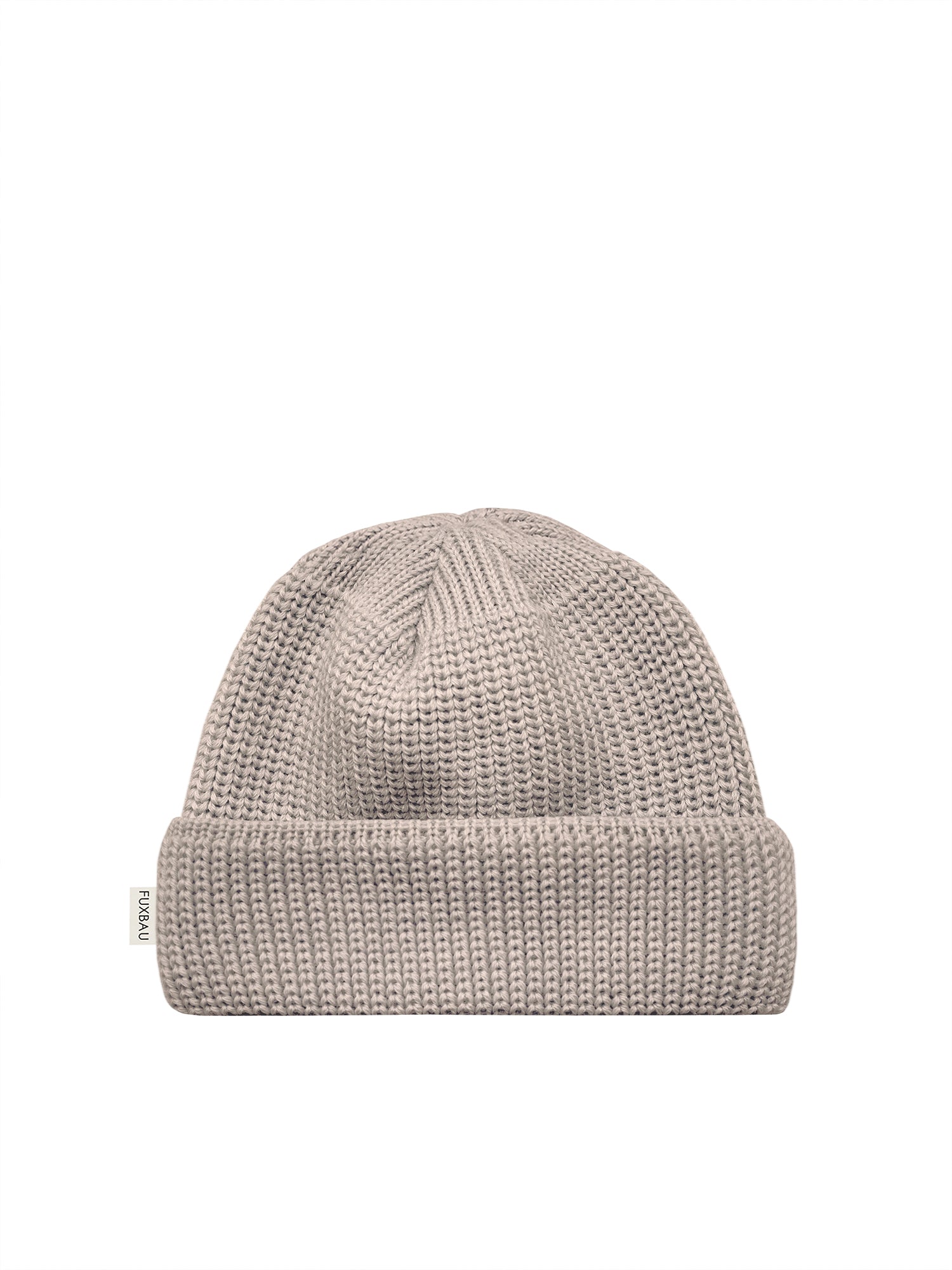 Kurze Merino Fischermütze in sand aus 100% GOTS zertifizierter Merinowolle und fair in Deutschland hergestellt