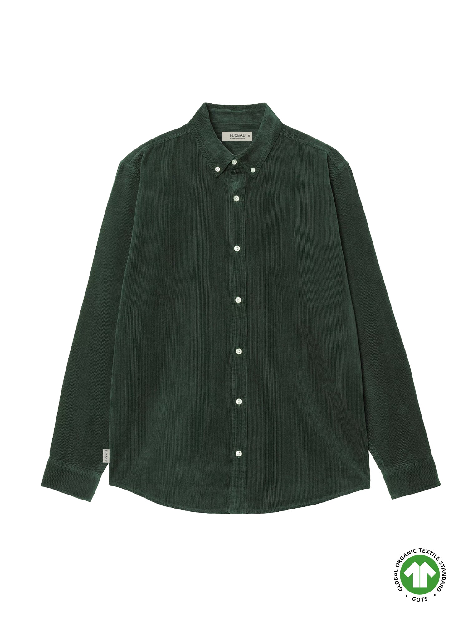 Nachhaltiges Männer FUXBAU Kordhemd in waldgrün.