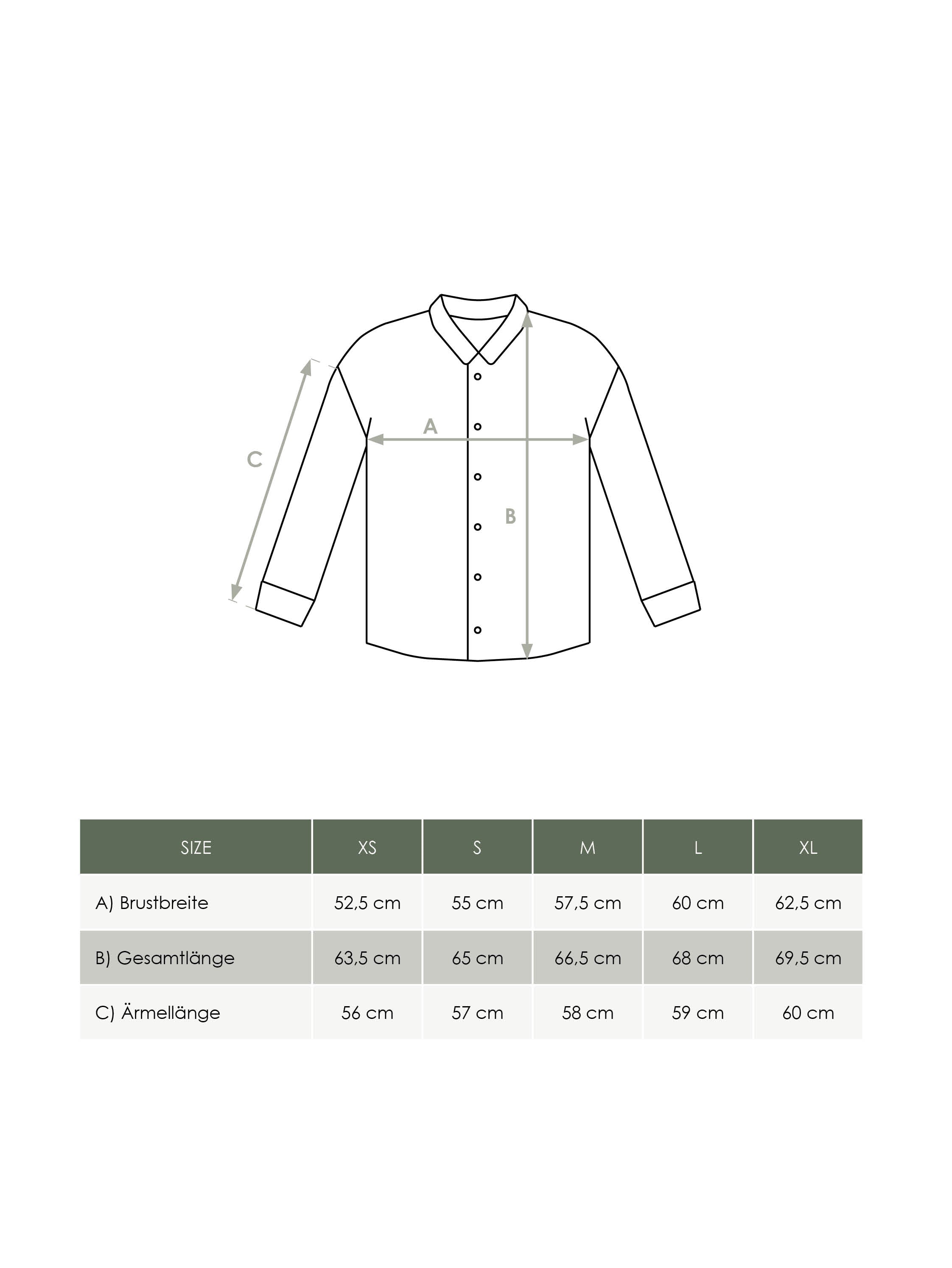 FUXBAU Produkt Größentabelle Damen Musselinbluse