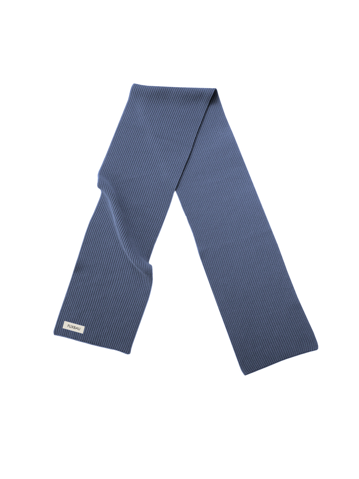 4Seasons Unisex Strickschal in blaugrau aus 100% GOTS zertifizierter Biobaumwolle und in Italien hergestellt.