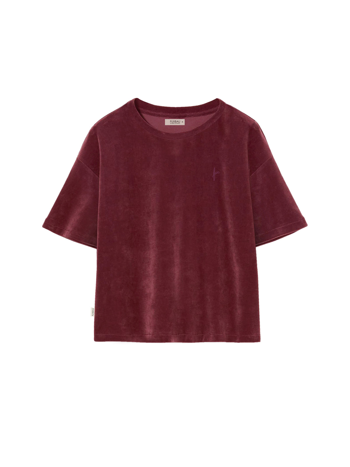 Nachhaltiges Fair Fashion FUXBAU Frauen Samt T-Shirt in grün aus 100% extra weicher GOTS zertifizierter Biobaumwolle