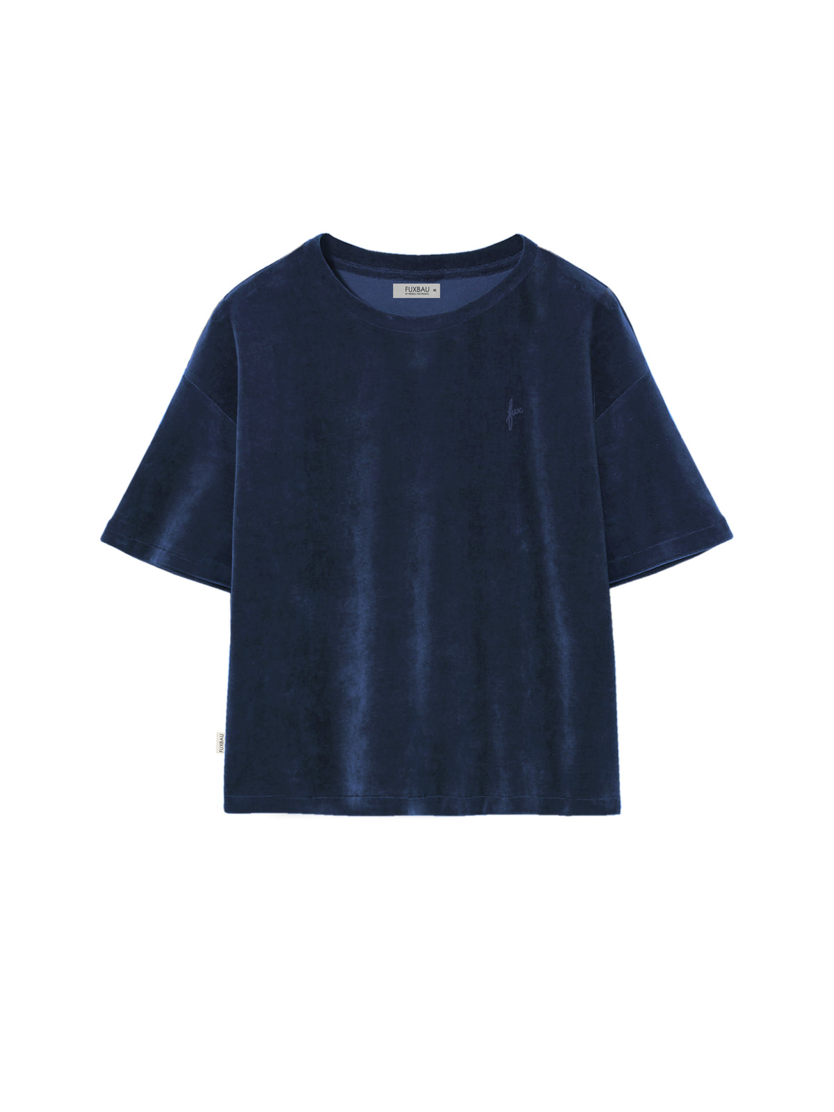 Fair Fashion FUXBAU Frauen Samt T-Shirt in navy aus 100% extra weicher GOTS zertifizierter Biobaumwolle