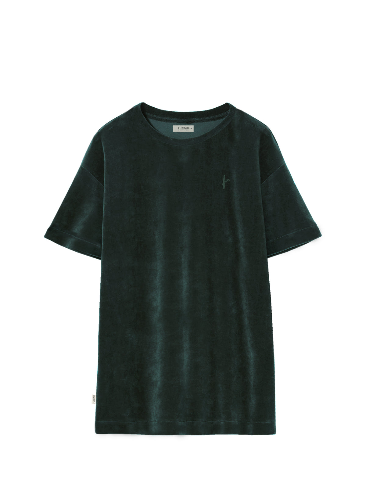 FUXBAU Frauen Samt Kleid in grün. GOTS zertifiziert. 100% Biobaumwolle. Made in Portugal