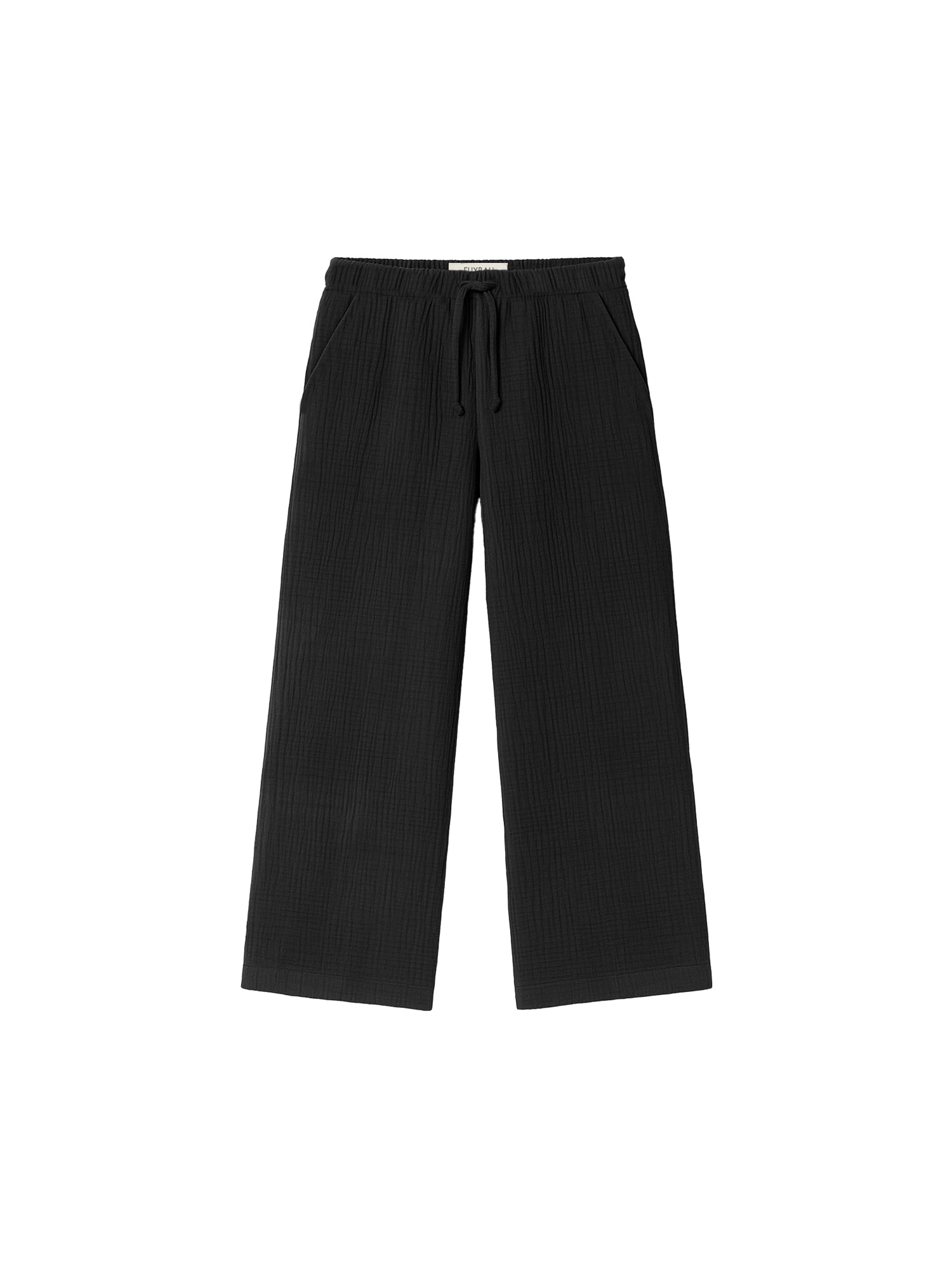 Nachhaltige Frauen Musselinhose in schwarz aus 100% GOTS zertifizierter Biobaumwolle und fair in Portugal hergestellt