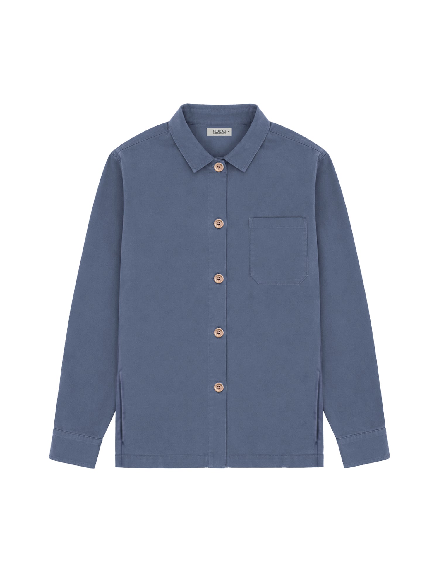 Nachhaltiges Männer Overshirt in blaugrau von FUXBAU aus 100% Biobaumwolle und Made in Portugal