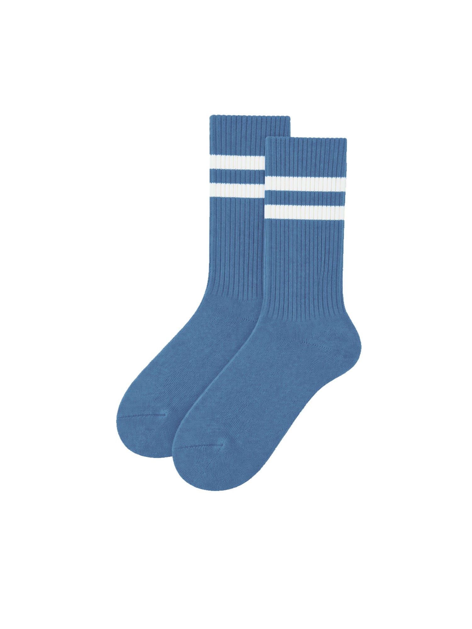 Nachhaltige Retro Tennissocken in blau creme von FUXBAU aus Biobaumwolle, GOTS und fait hergestellt in Portugal