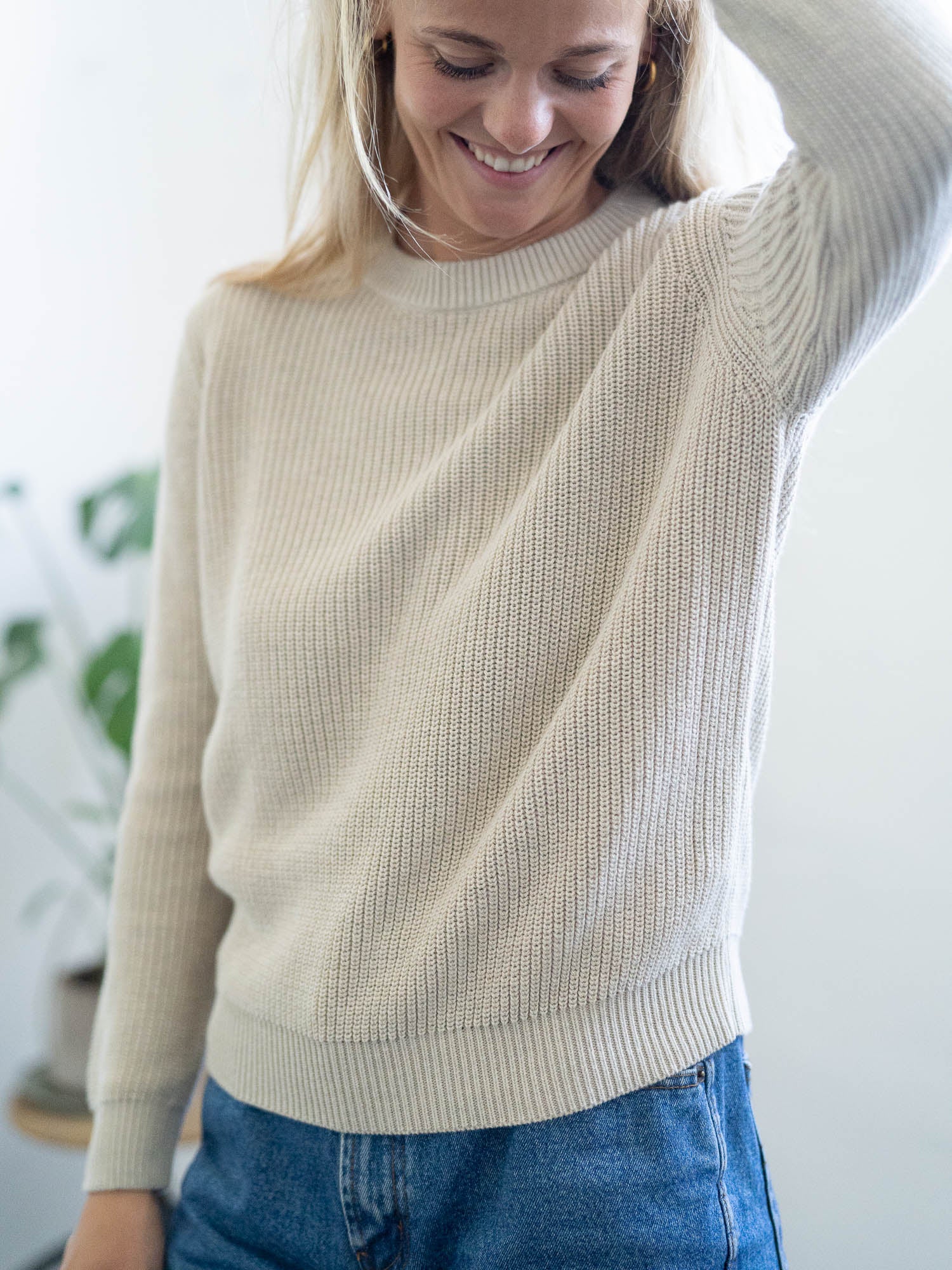 Nachhaltiger Frauen Strickpullover aus Biobaumwolle für jede Jahreszeit