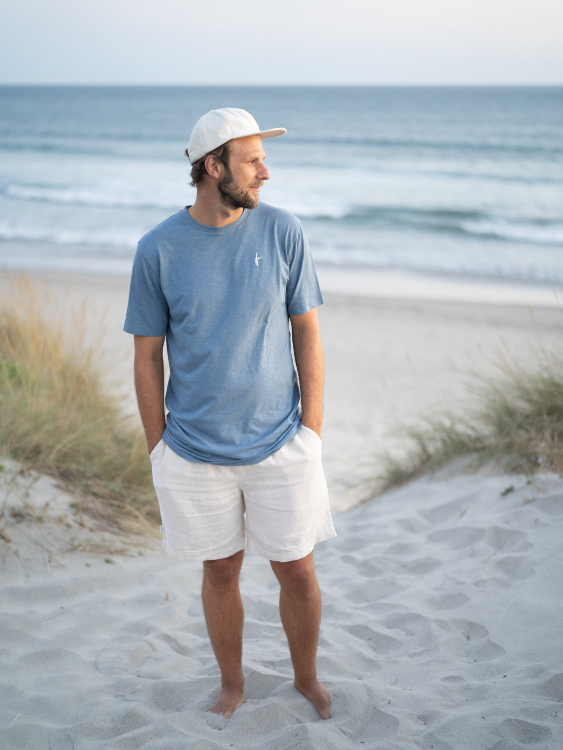 Azul blau unser fux T-Shirt in blau meliert, inspiriert durch das Meer.