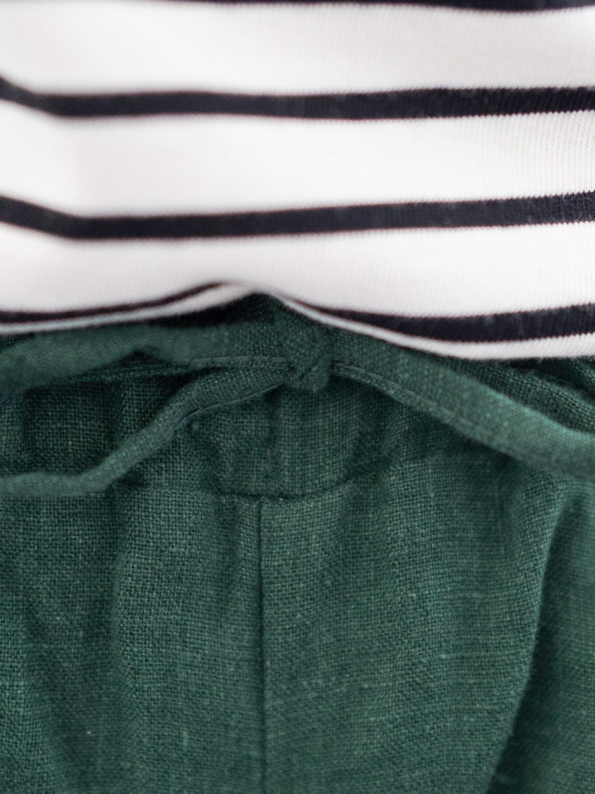 Hosenbund mit Kordel unserer Frauen Leinenshorts in grün