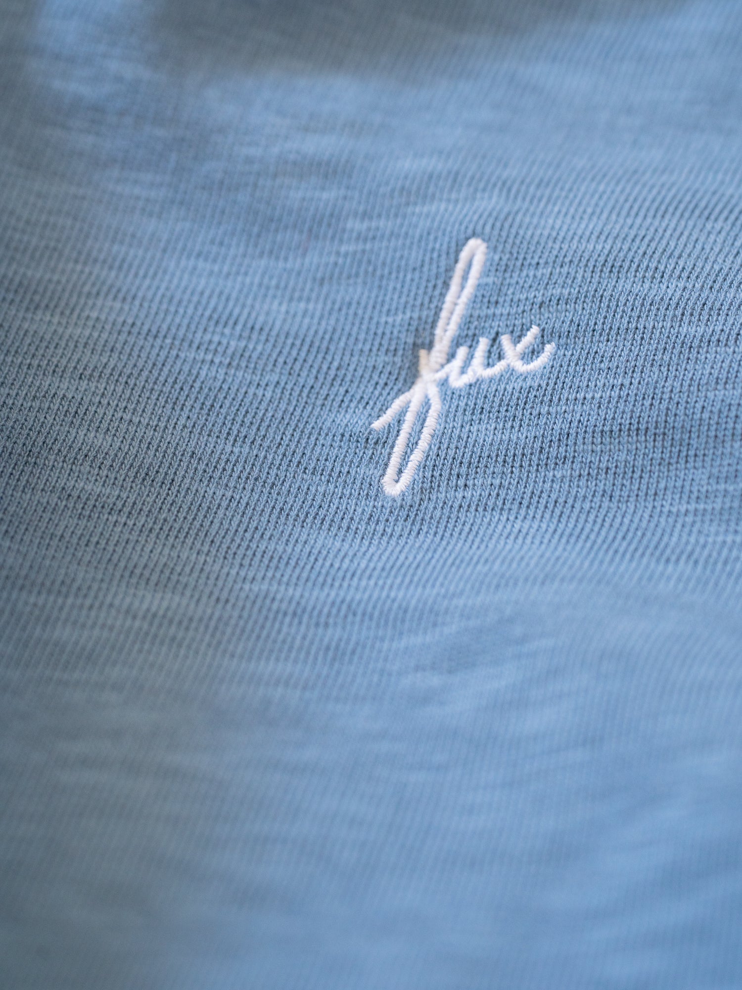 blau melierter mit fux Stick Stoff des nachhaltigen und fairen Sweater von FUXBAU