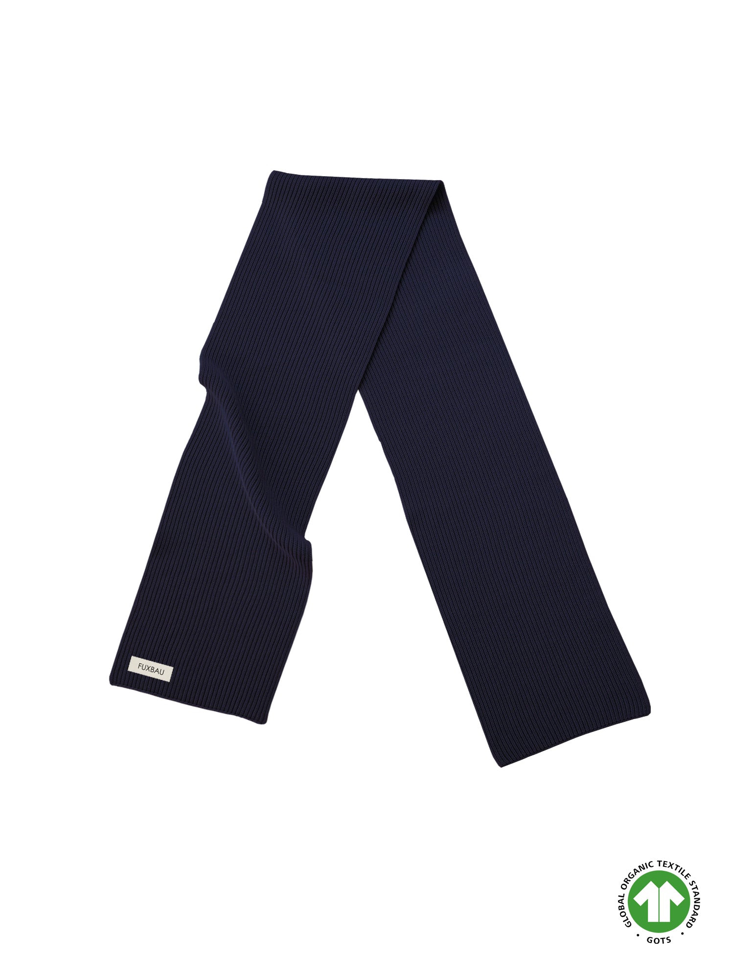 FUXBAU 4Seasons Strickschal in navy aus 100% GOTS zertifizierterBio-Baumwolle
