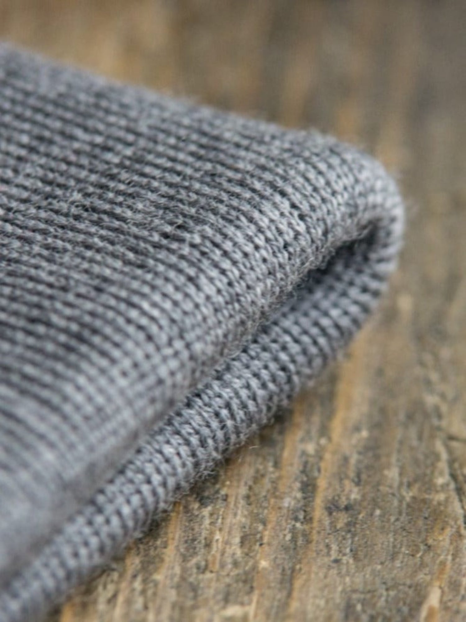 FUXBAU Kinder Merino Kork Beanie in graumeliert aus 100% Merinowolle