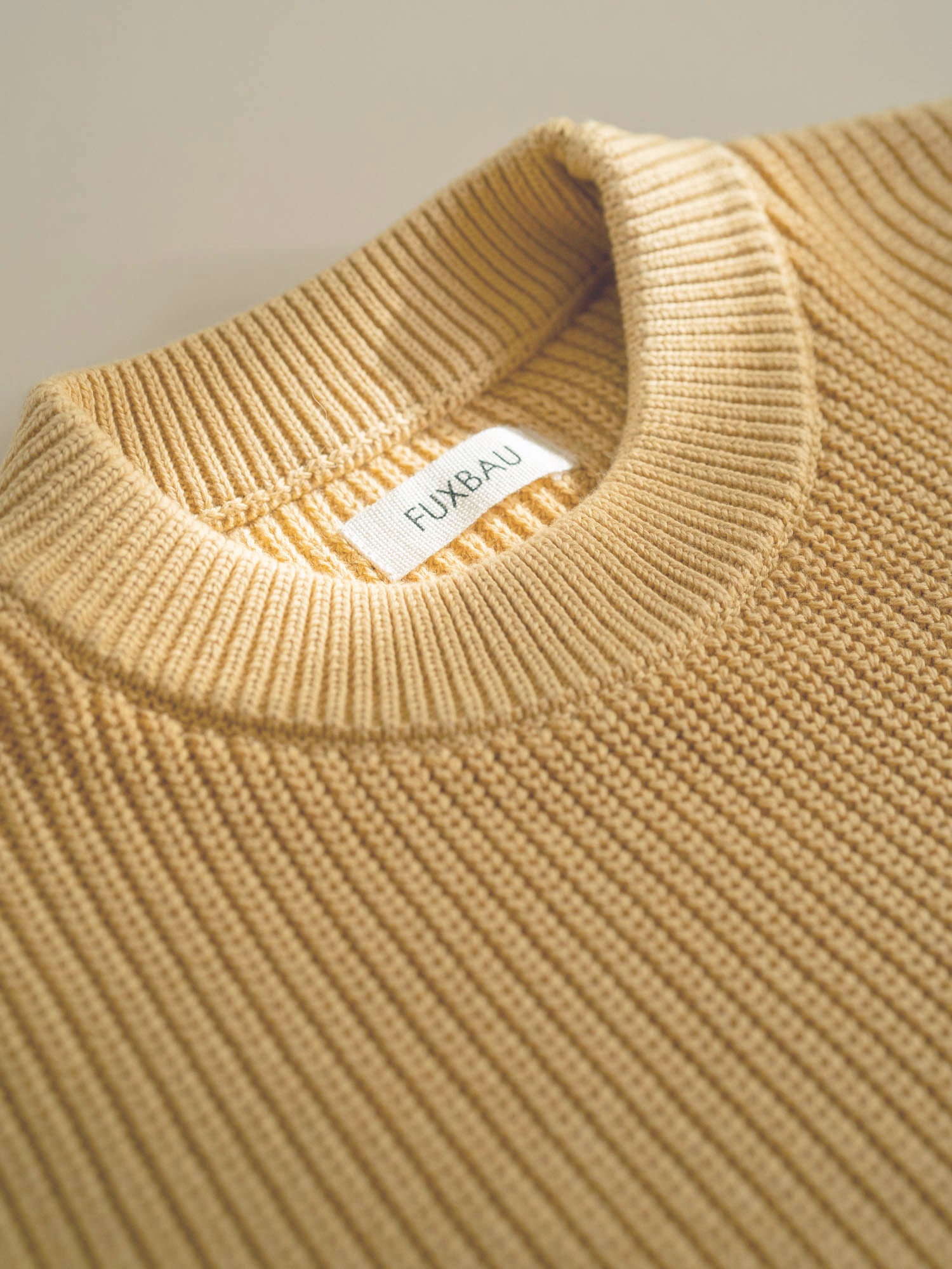 FUXBAU 4Seasons Frauen Strickpullover in gelb Kragen