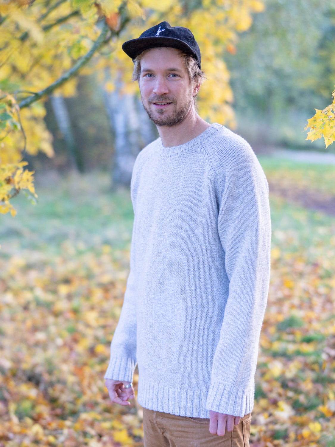 Männer Merino Strickpullover - grau