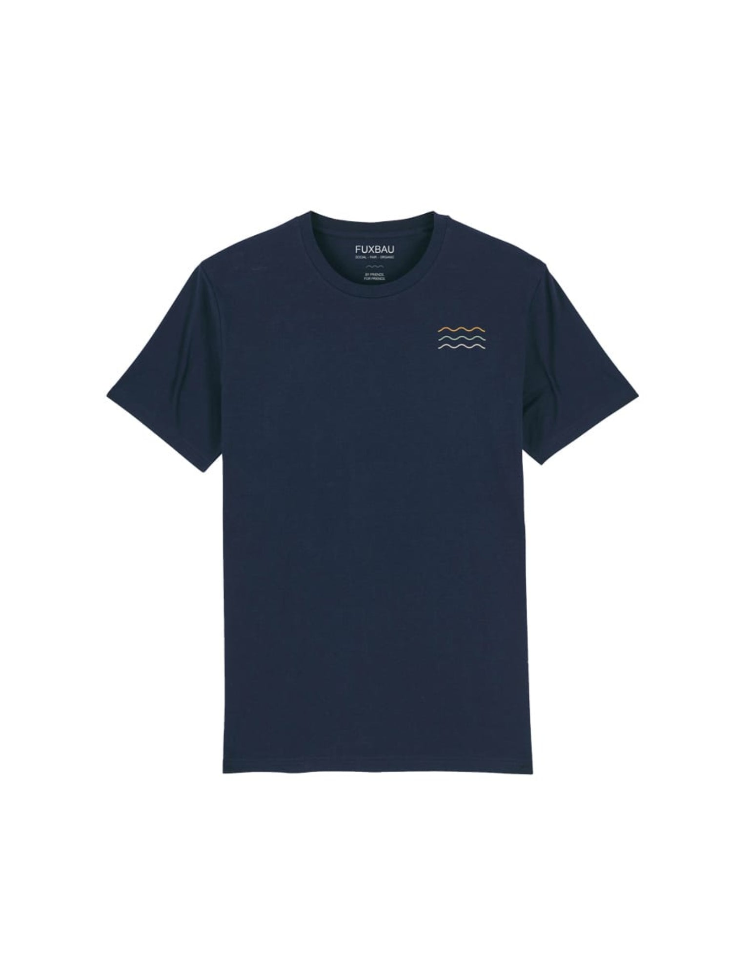 FUXBAU Fair Fashion Surf T-Shirt in navy aus Biobaumwolle mit Wellen Motiv