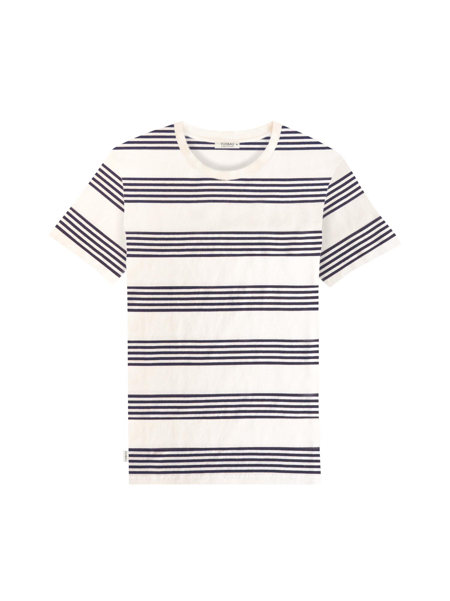 Nachhaltiges Fair Fashion FUXBAU Friendly Fabric Männer T-Shirt in creme navy aus 100% Baumwolle